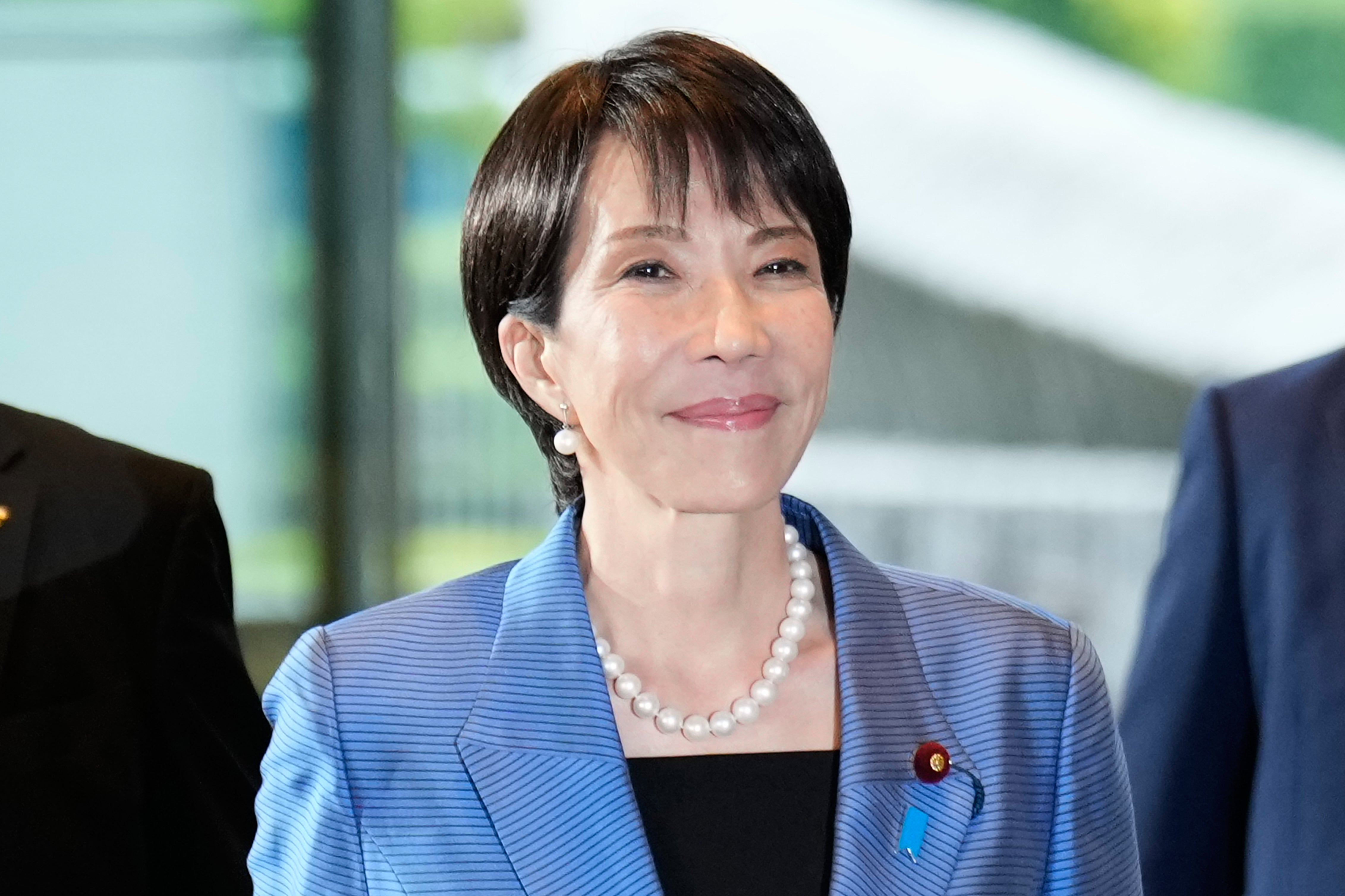 Newly elected Prime Minister Sanae Takaichi arrives at the prime minister’s office in Tokyo, Japan, Tuesday, 21 October 2025