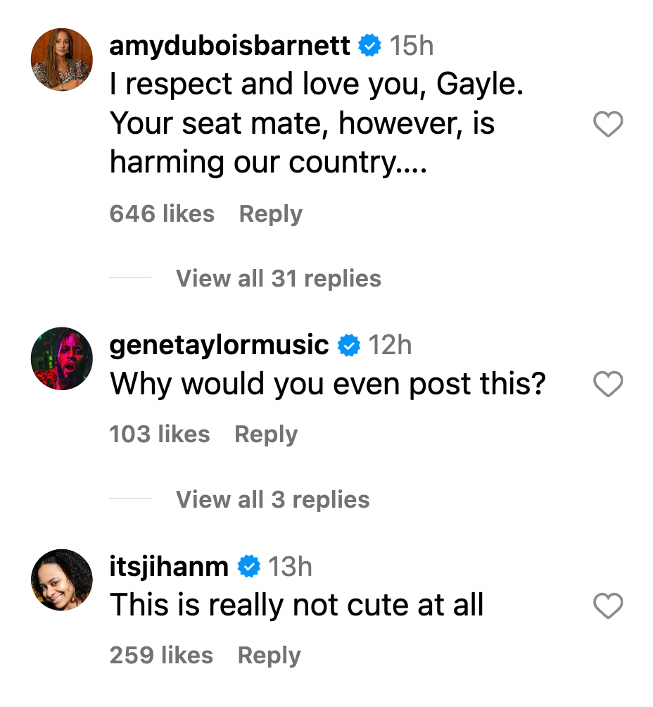 Os seguidores de King criticaram o apresentador da CBS nos comentários de sua postagem no Instagram