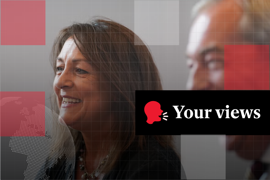 Kent County Council leader Linden Kemkaran pictured with Reform UK leader Nigel Farage earlier this year