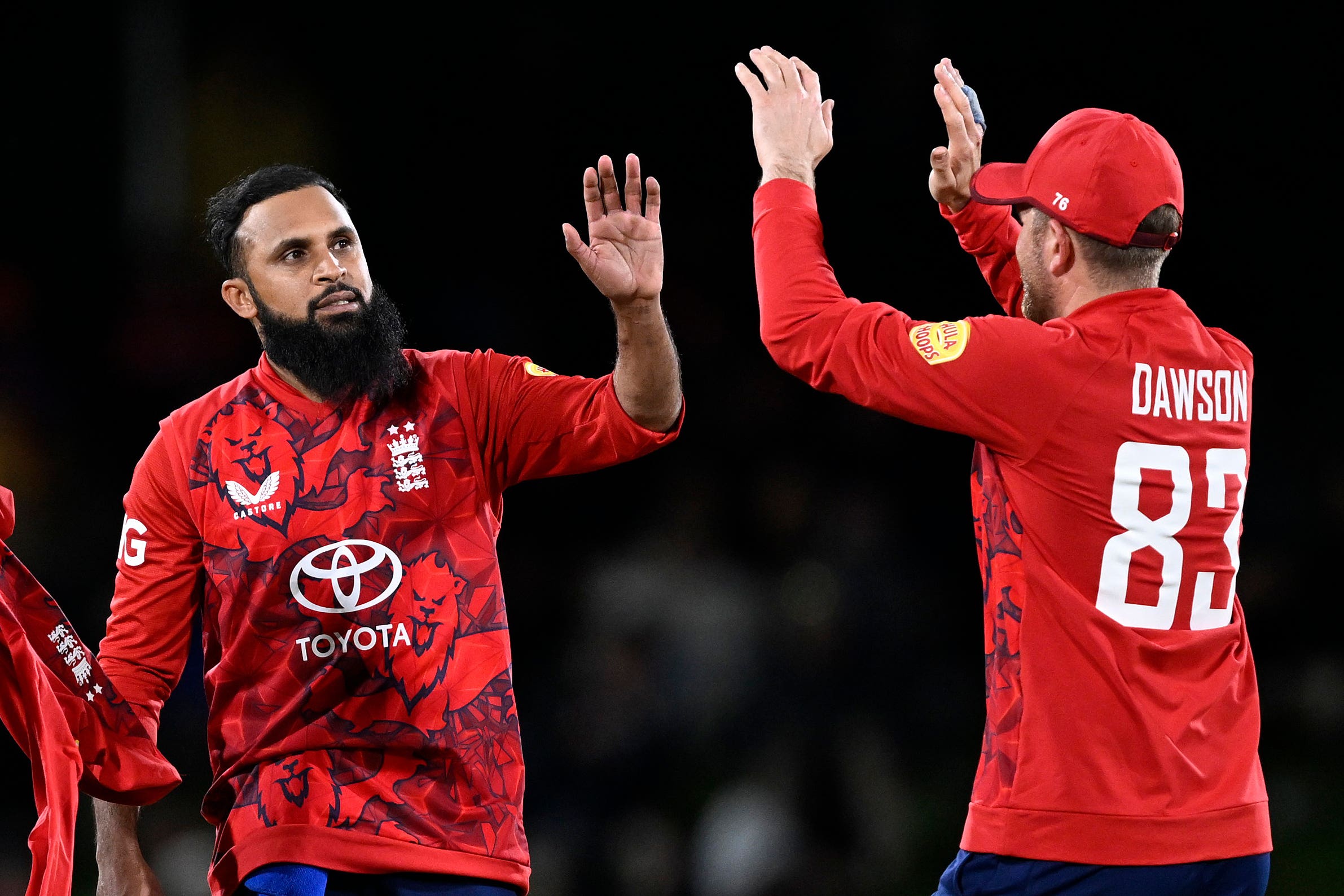 Adil Rashid, left, feels England have “still got a long way to go” (Andrew Cornaga/AP)
