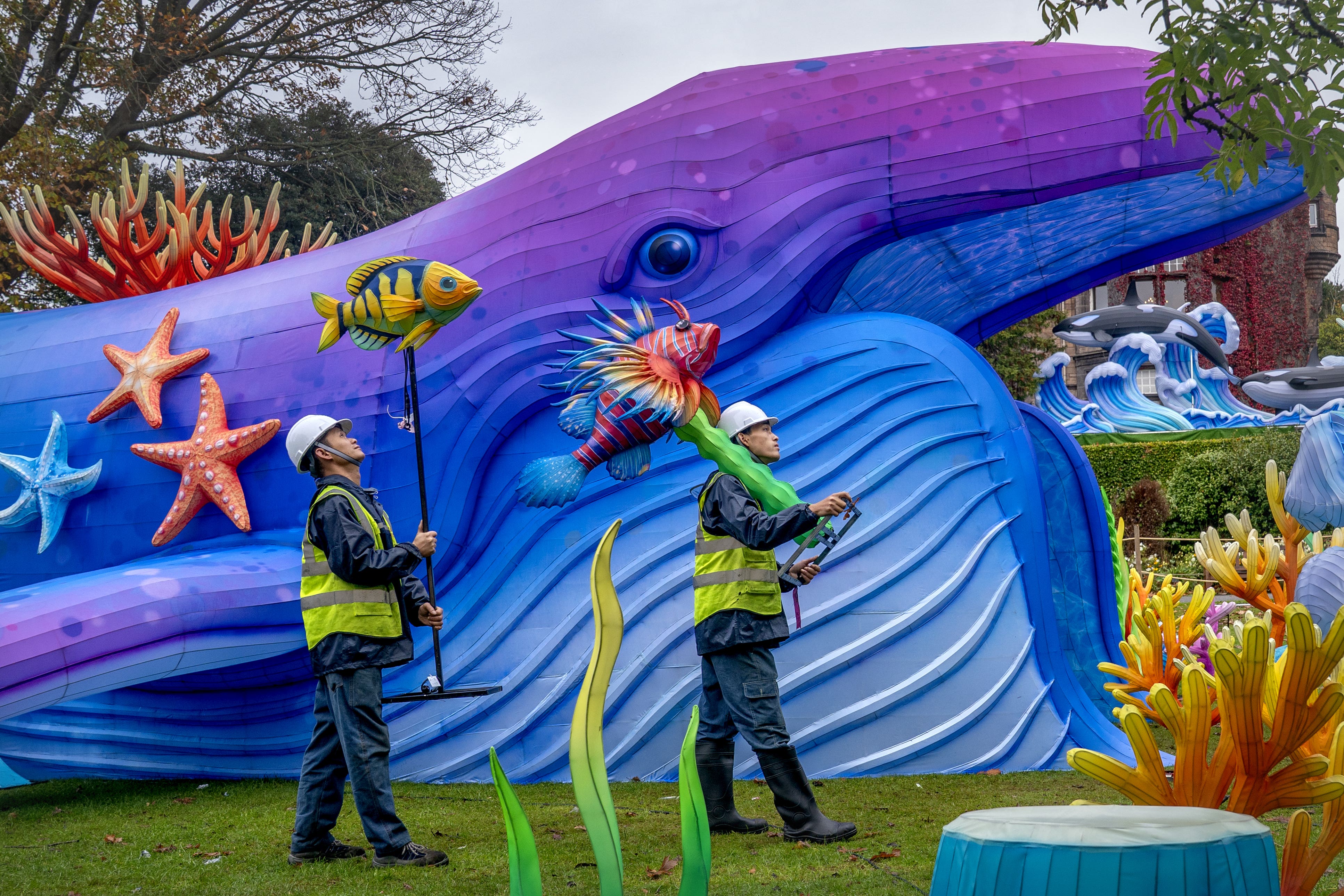 Hundreds of giant lanterns have been installed at Edinburgh Zoo (Jane Barlow/PA)
