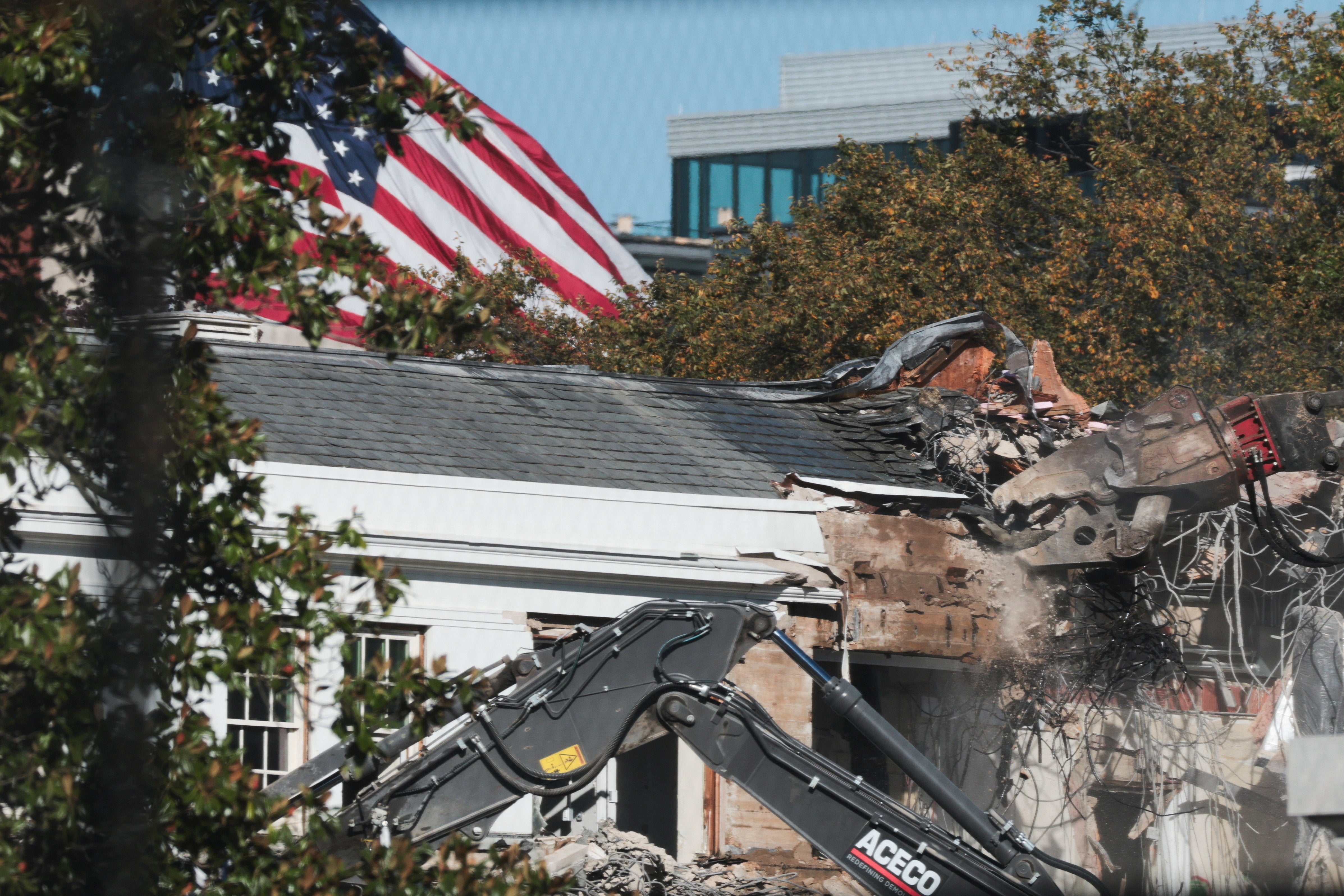 The East Wing of the White House being demolished this week as crews work to build a new ballroom at the behest of President Trump