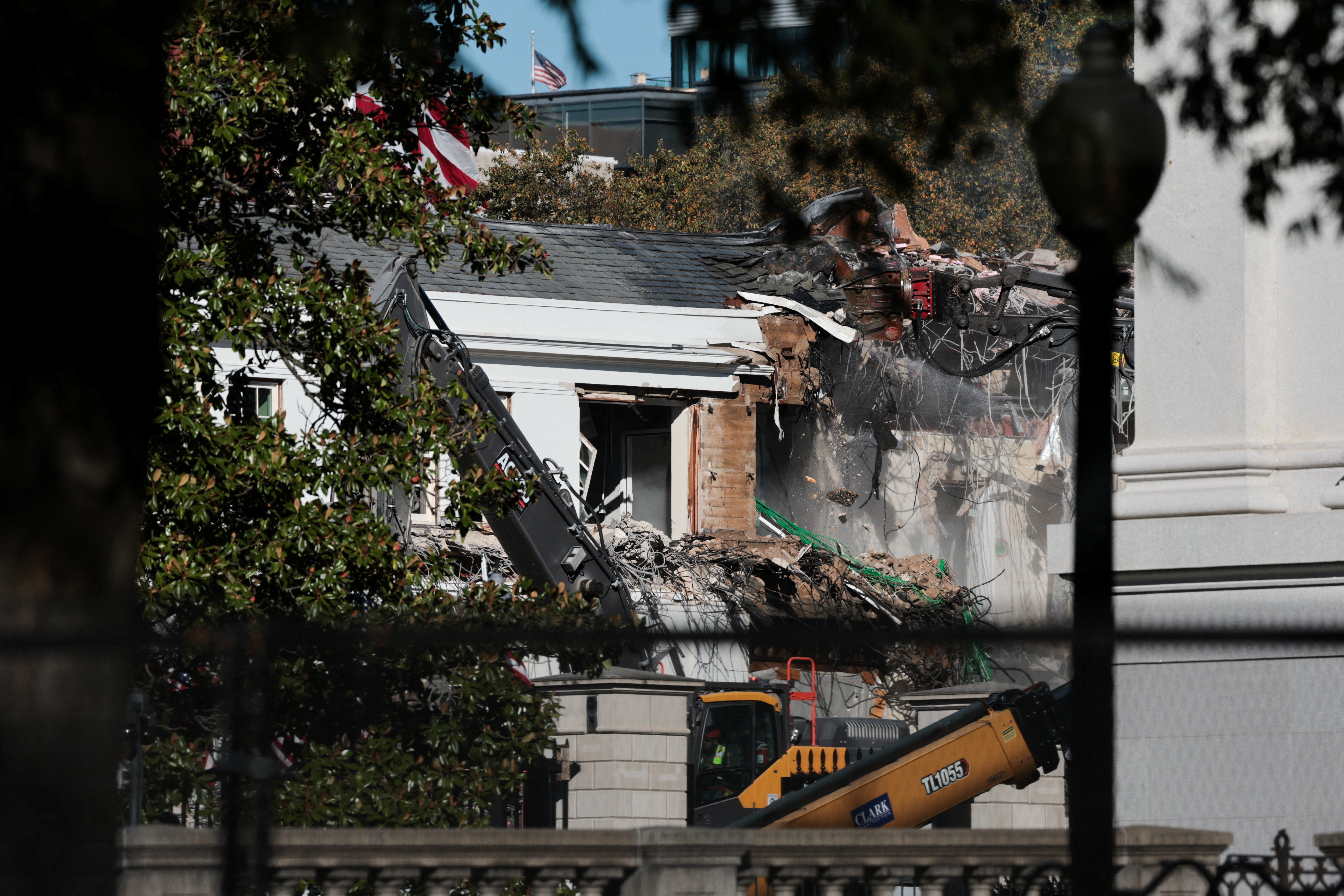 Construction on the president’s $300 million ballroom began last week, with workers demolishing parts of the historic building, which has previously housed the office of the first lady
