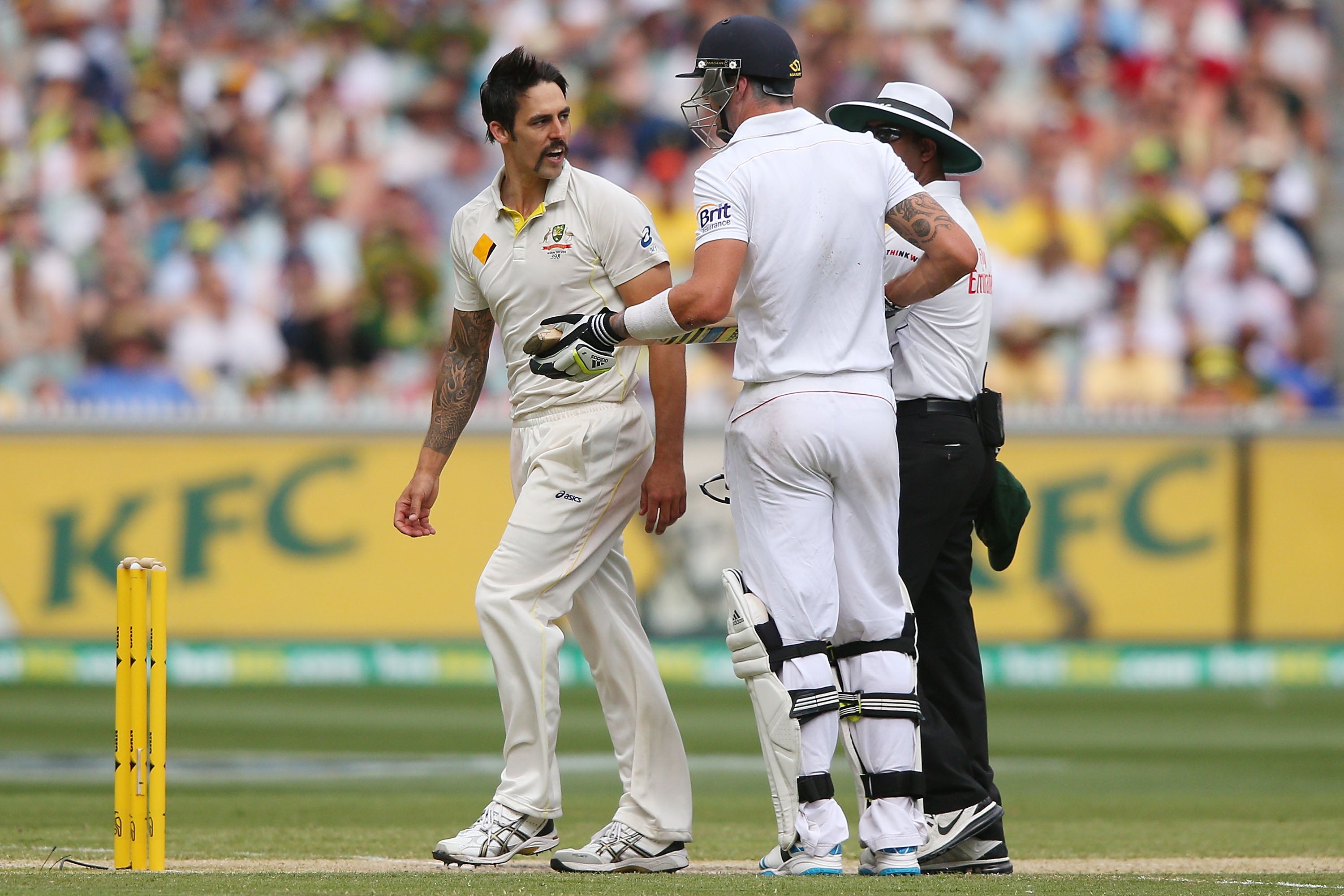 Mitchell Johnson and Kevin Pietersen squared off in the 2013-14 Ashes series