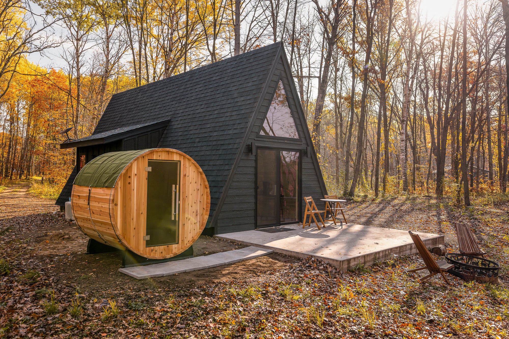 This A-frame cabin is perfect for a more secluded Thanksgiving experience