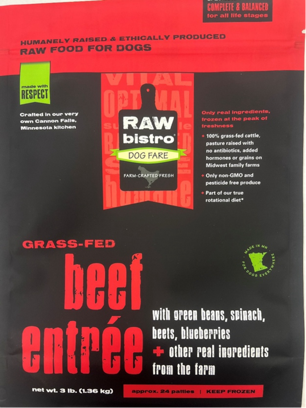 Raw Bistro Pet Fare has recalled two of its frozen beef dog foods