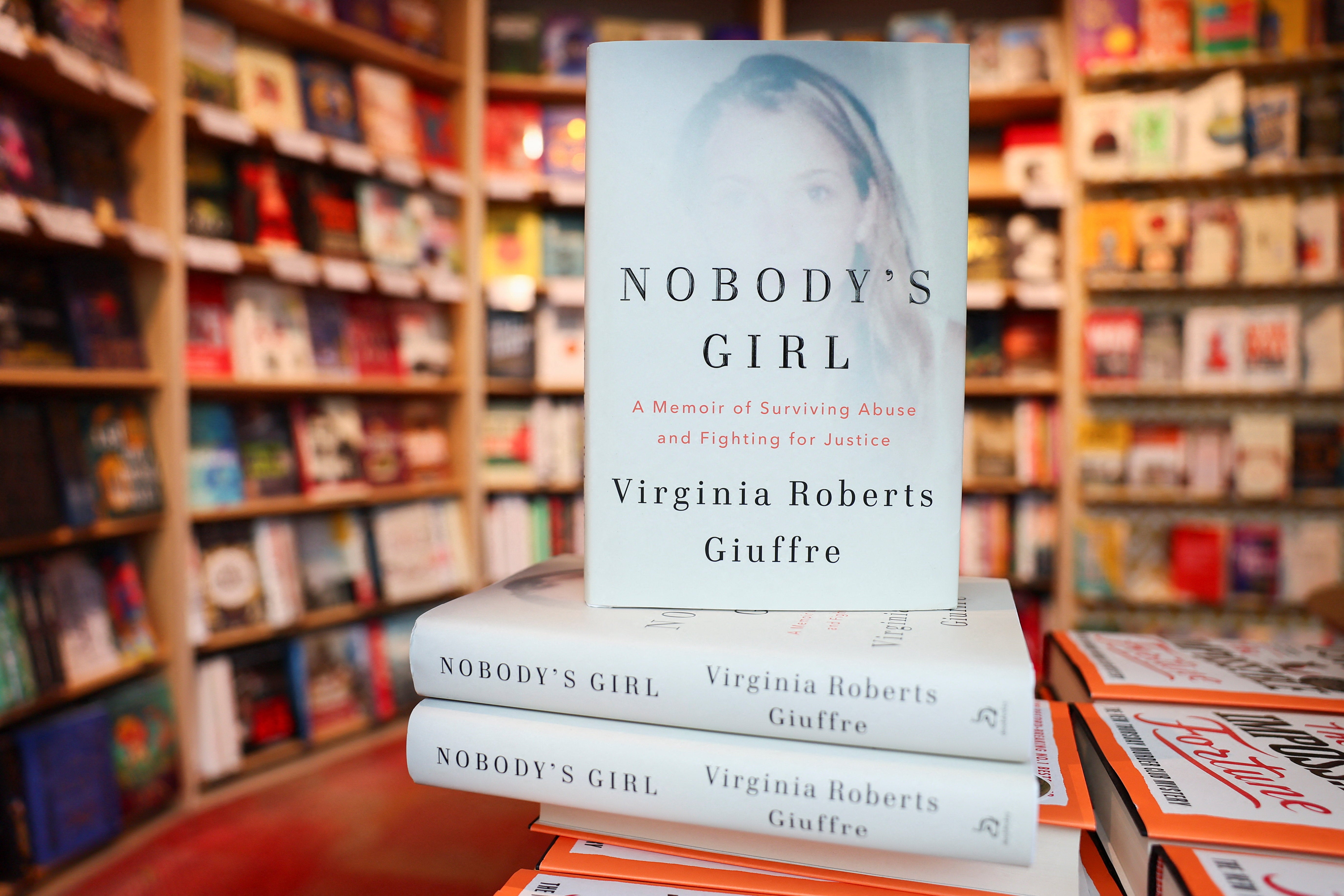 Copies of Nobody's Girl: A Memoir of Surviving Abuse and Fighting for Justice , the posthumously published memoir by Virginia Giuffre