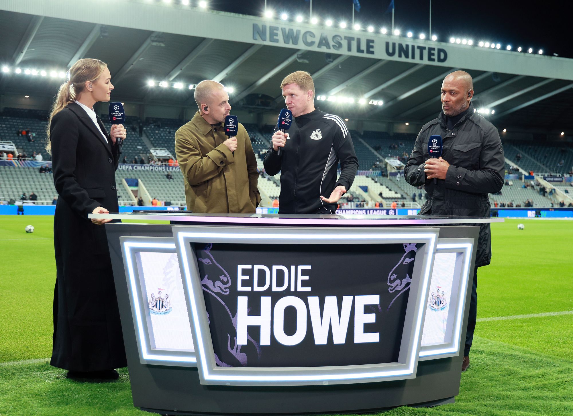 Joe Cole (second left) was impressed by Eddie Howe’s Newcastle side
