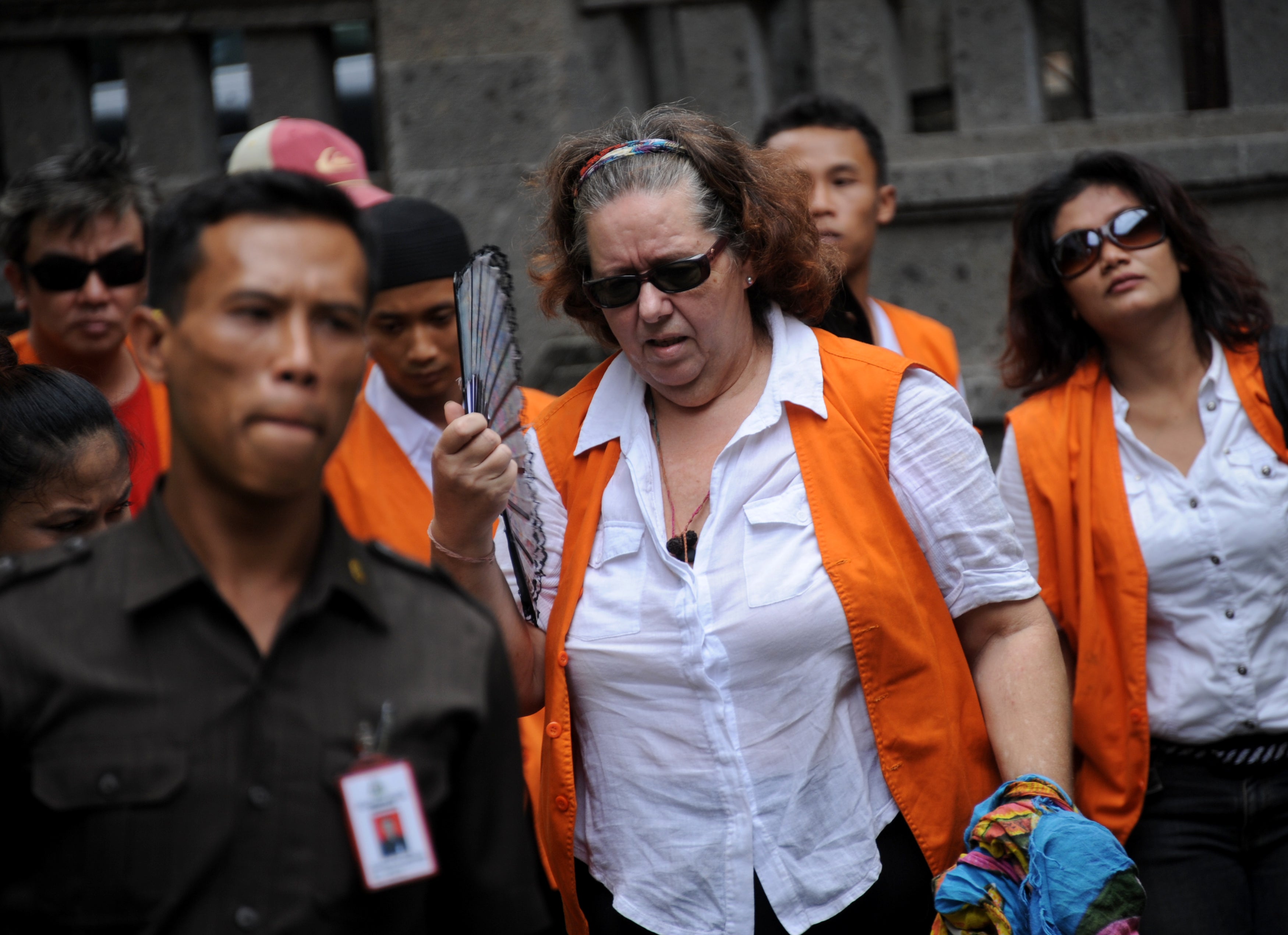 Sandiford arriving at a court in Denpasar, Indonesia, in 2013
