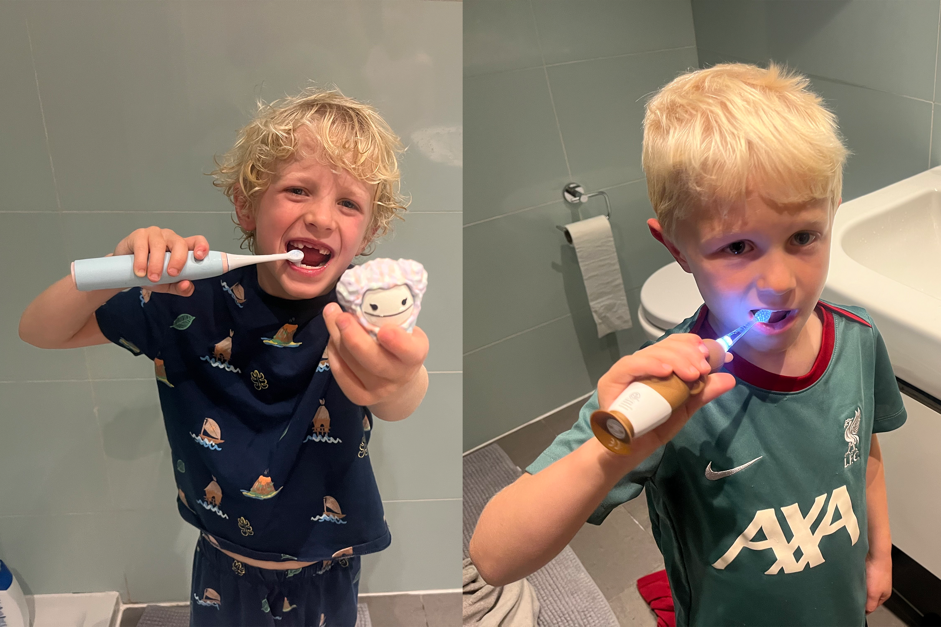 My little testers got busy with brushing
