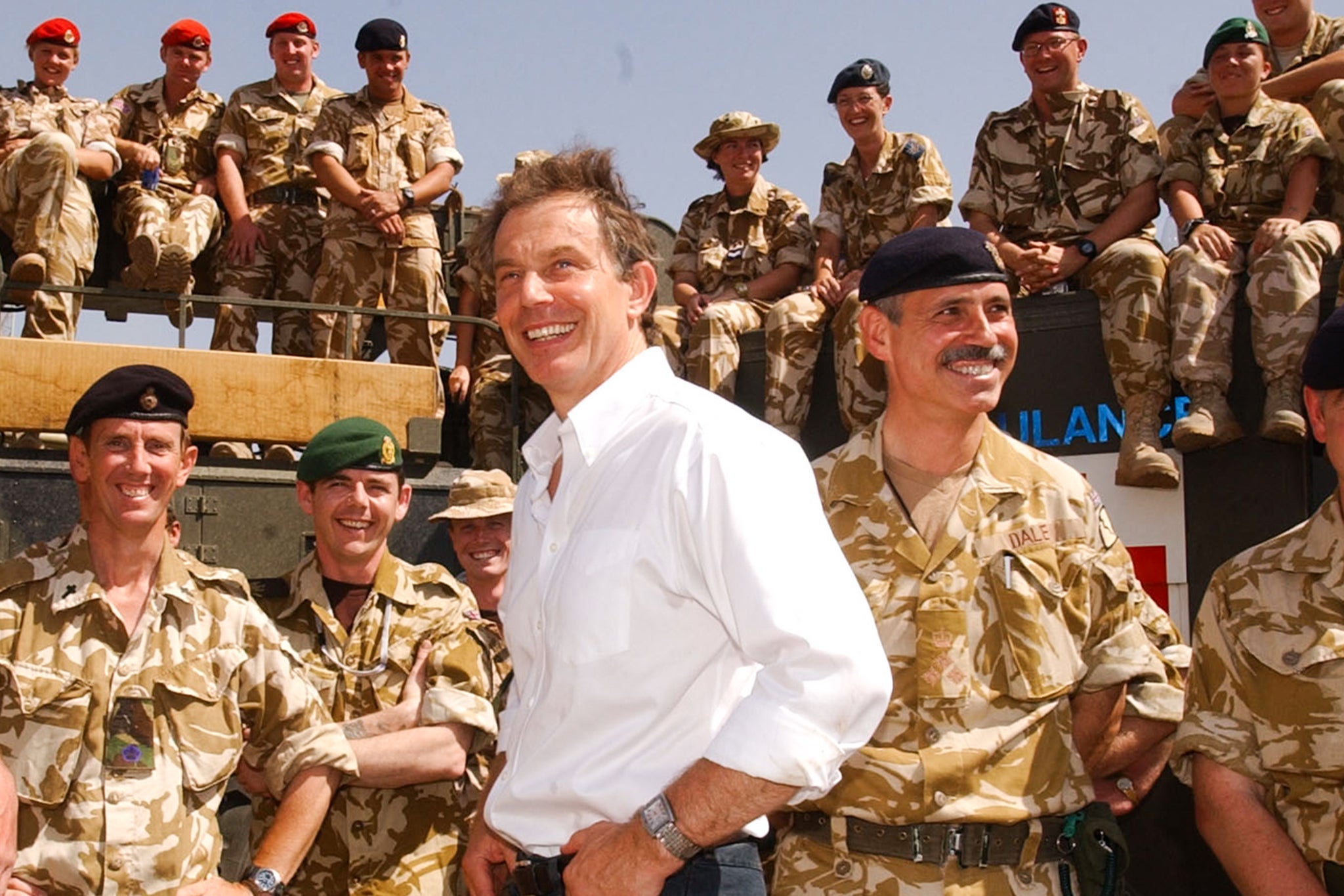 The former Labour PM in Basra in 2003, during the highly controversial Iraq war