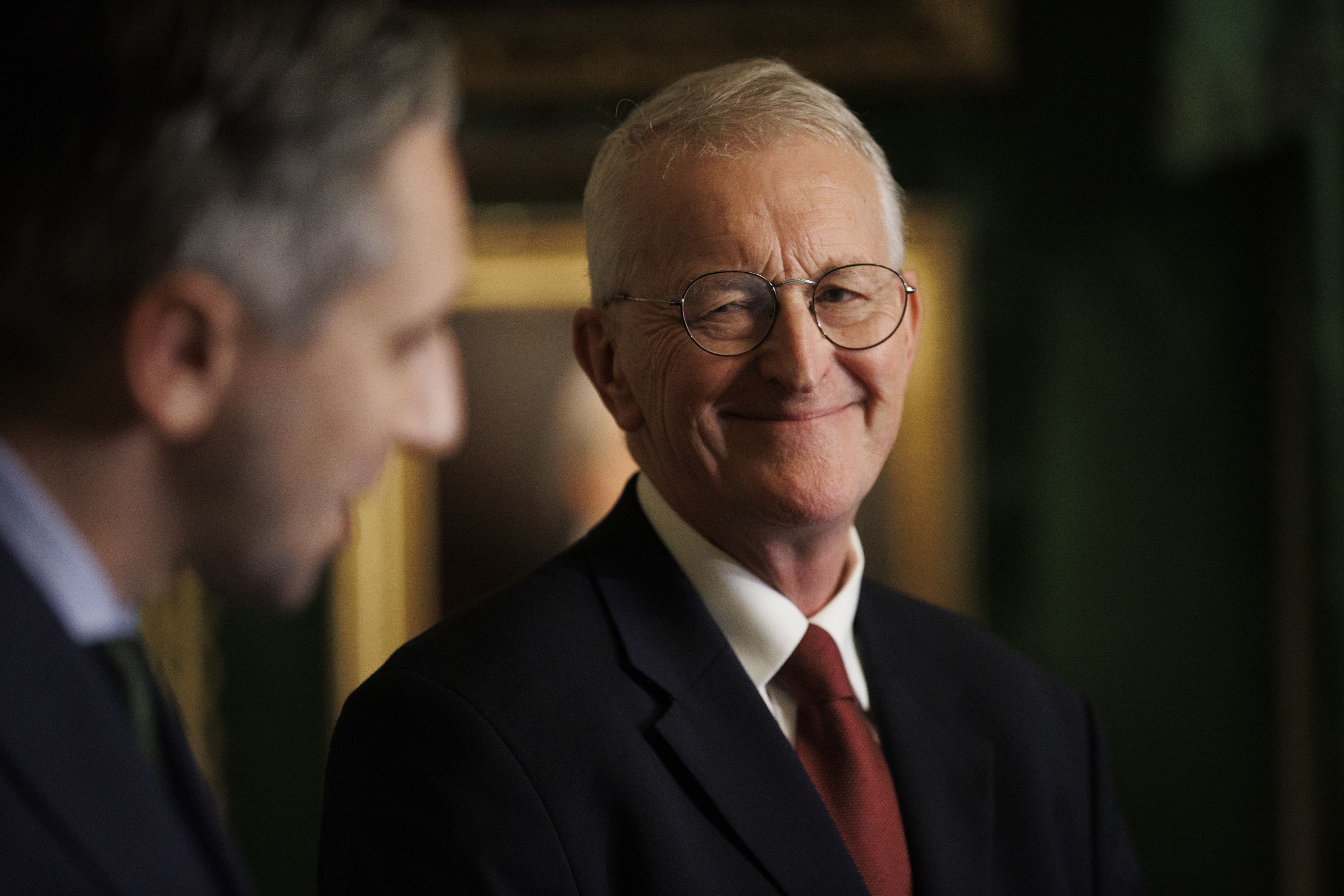 Northern Ireland Secretary Hilary Benn (right) and Tanaiste Simon Harris (left) at Hillsborough Castle following the publication of a new joint framework to deal with the legacy of the NI Troubles on September 19 (Liam McBurney/PA)