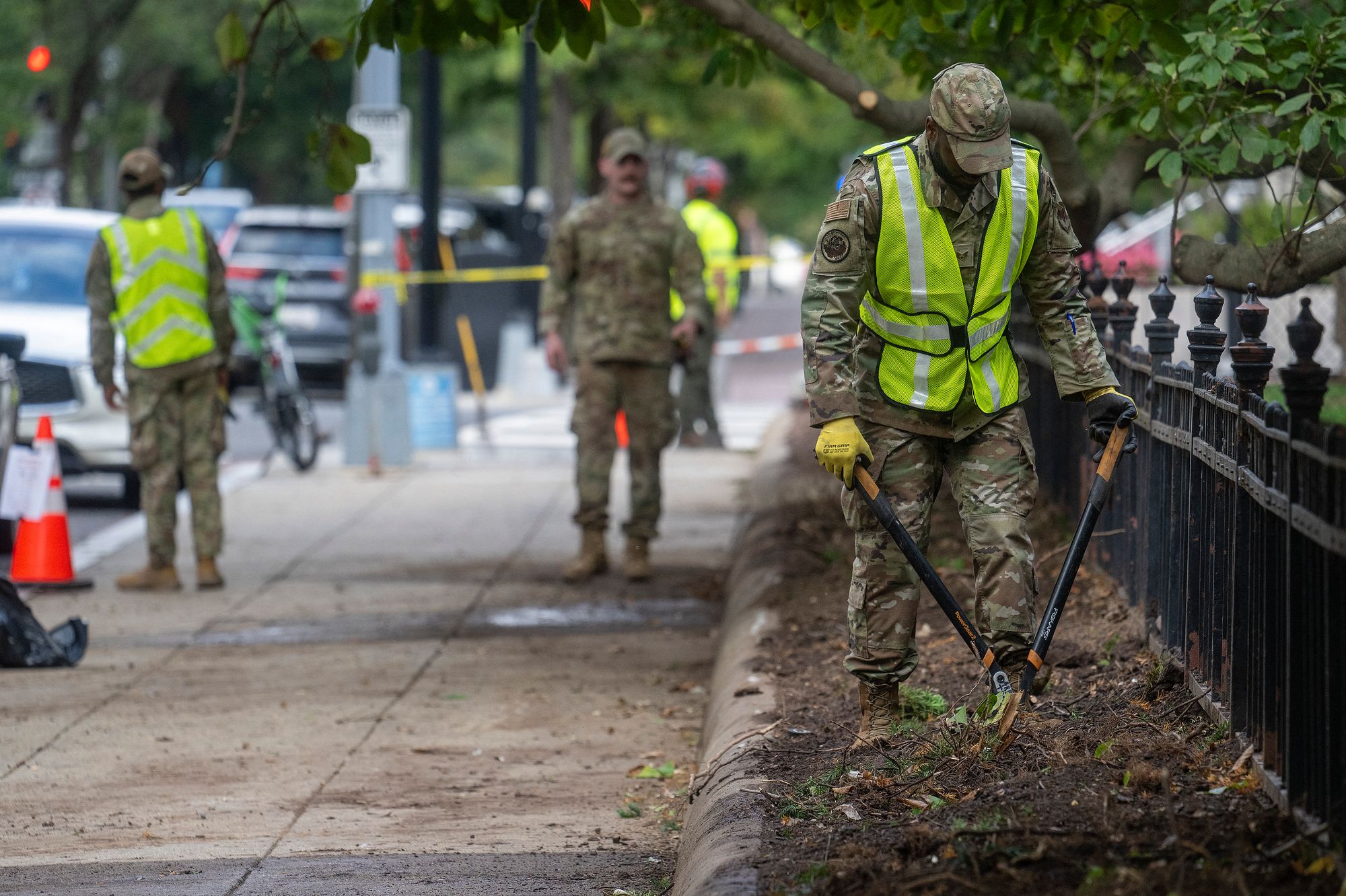 Guard members have largely been helping ‘beautify’ the nation’s capital by planting, putting up fencing, cleaning up trash and more.