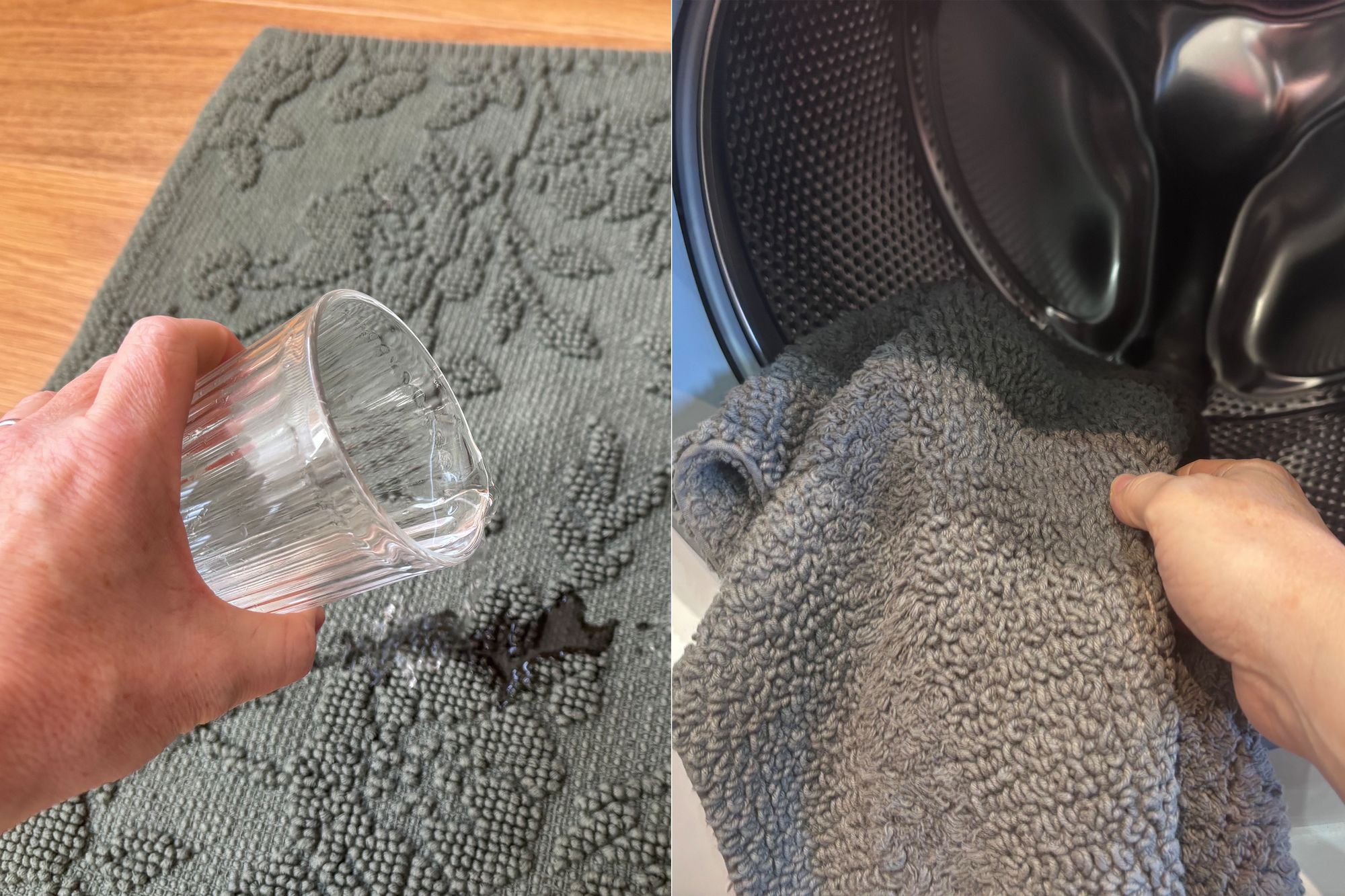 I tested each bath mat's absorbency and how well they washed