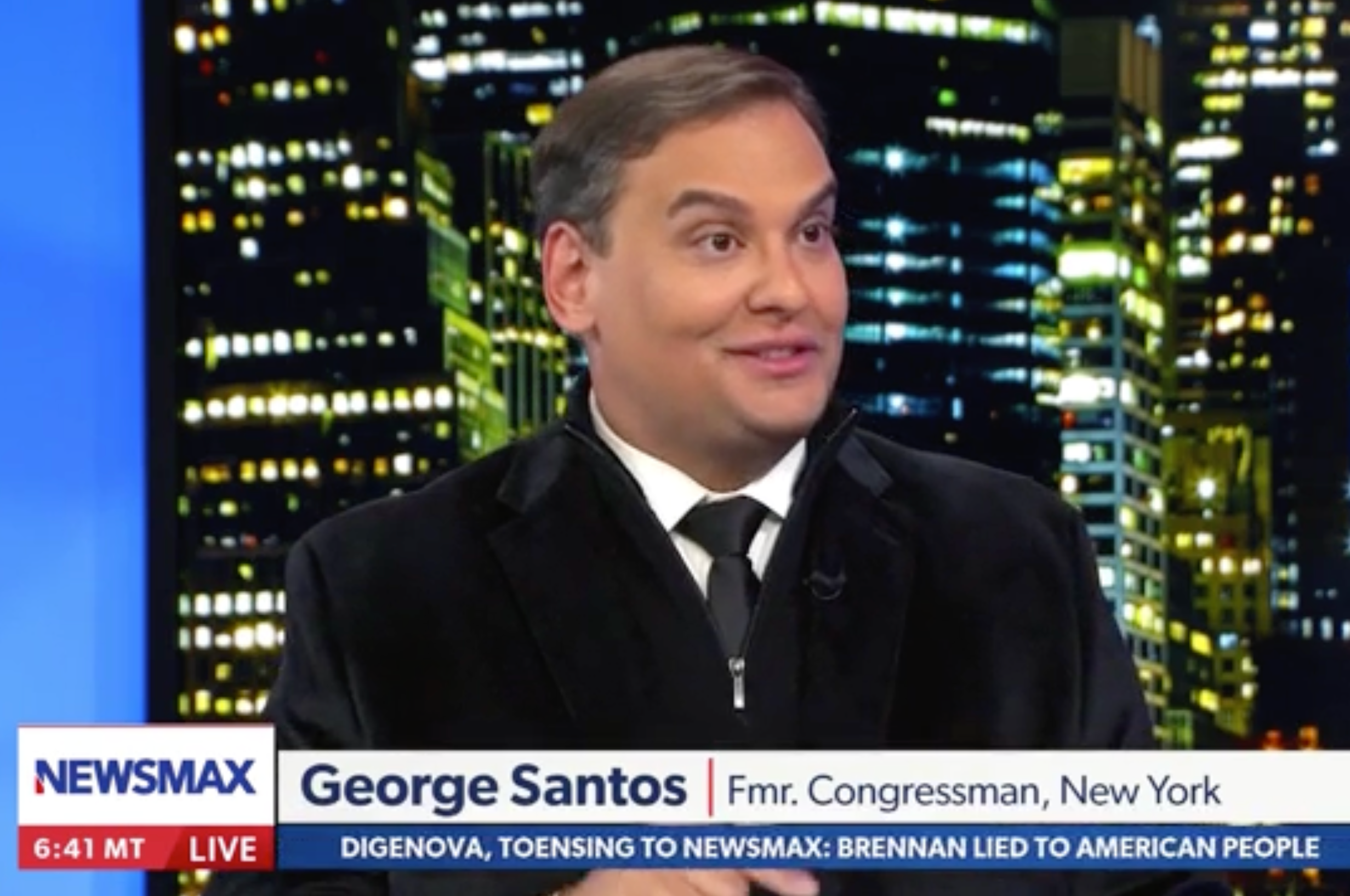 Santos also spoke to Newsmax's Rob Finnerty on Tuesday as his apology tour continued