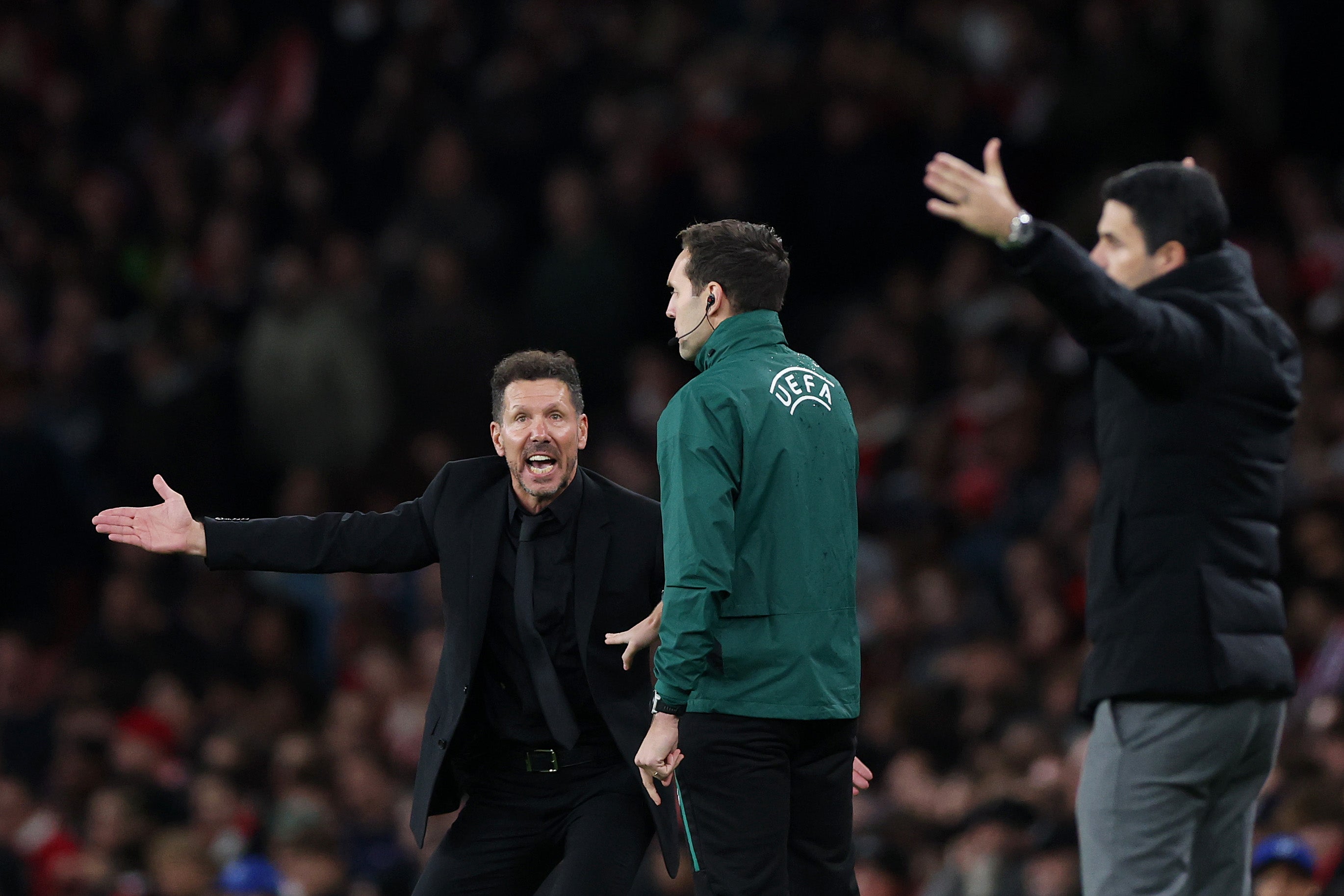 Simeone was always going to win the battle of the gesticulators with Mikel Arteta
