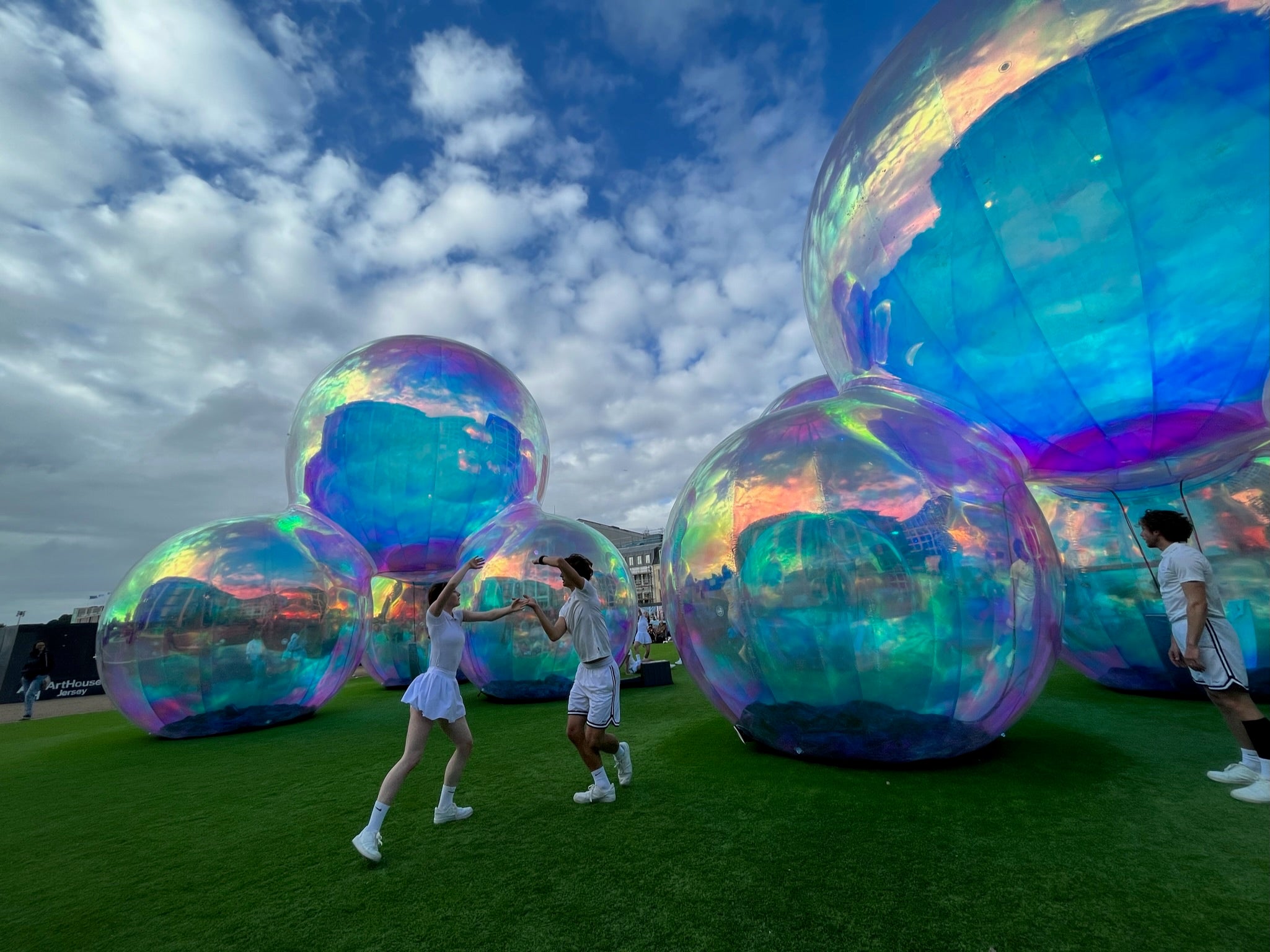 ArtHouse Jersey collaborated with Ballet d'Jerri dancers during the Bubbletecture festival