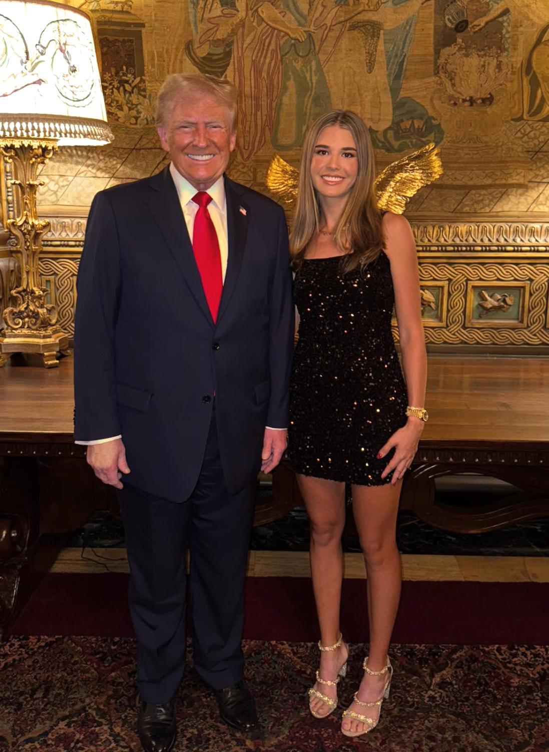 President Donald Trump and his granddaughter Kai Trump pictured at the White House on Election Night in November 2024