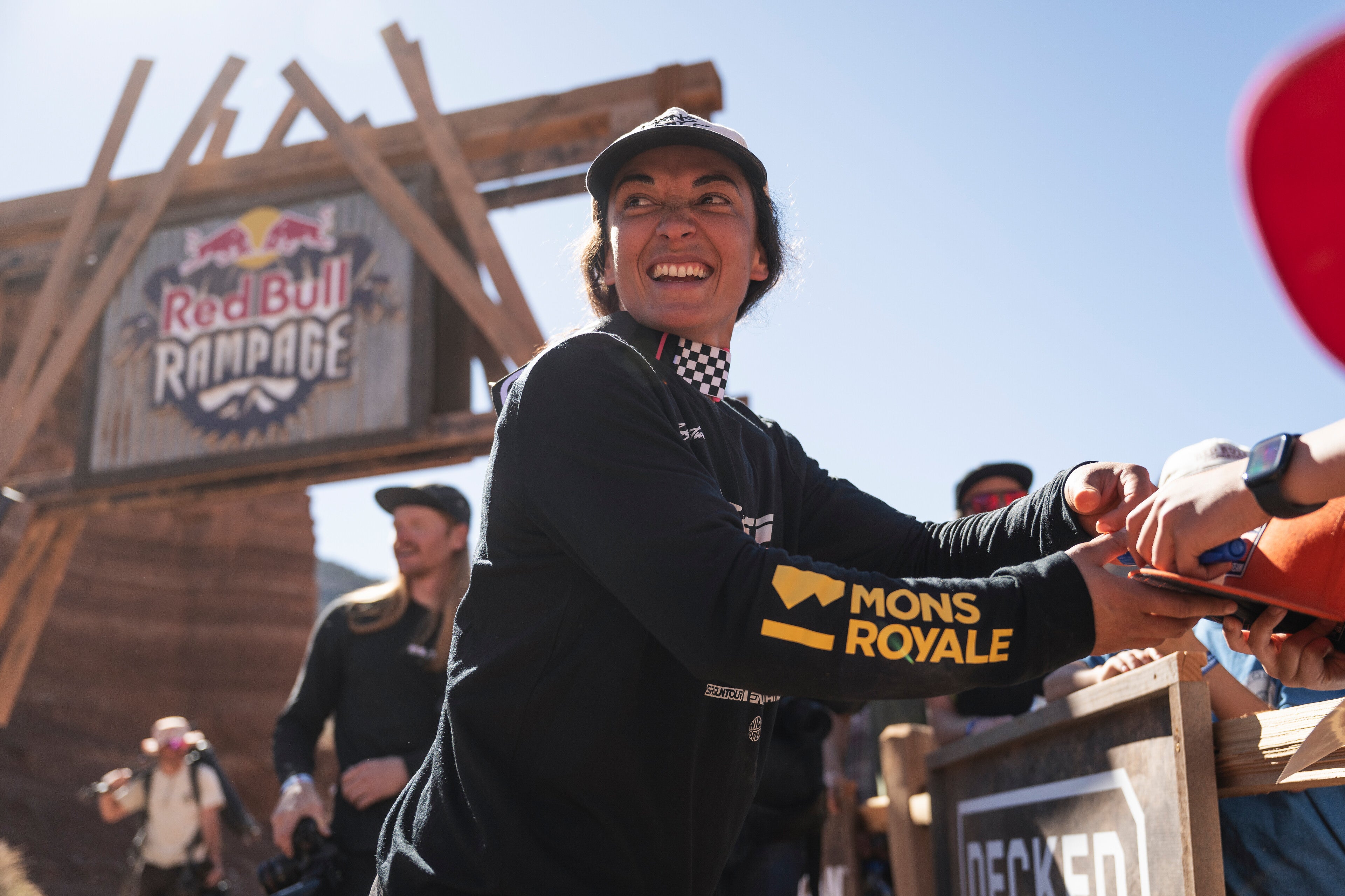 Robin Goomes celebrates winning back-to-back Rampage titles