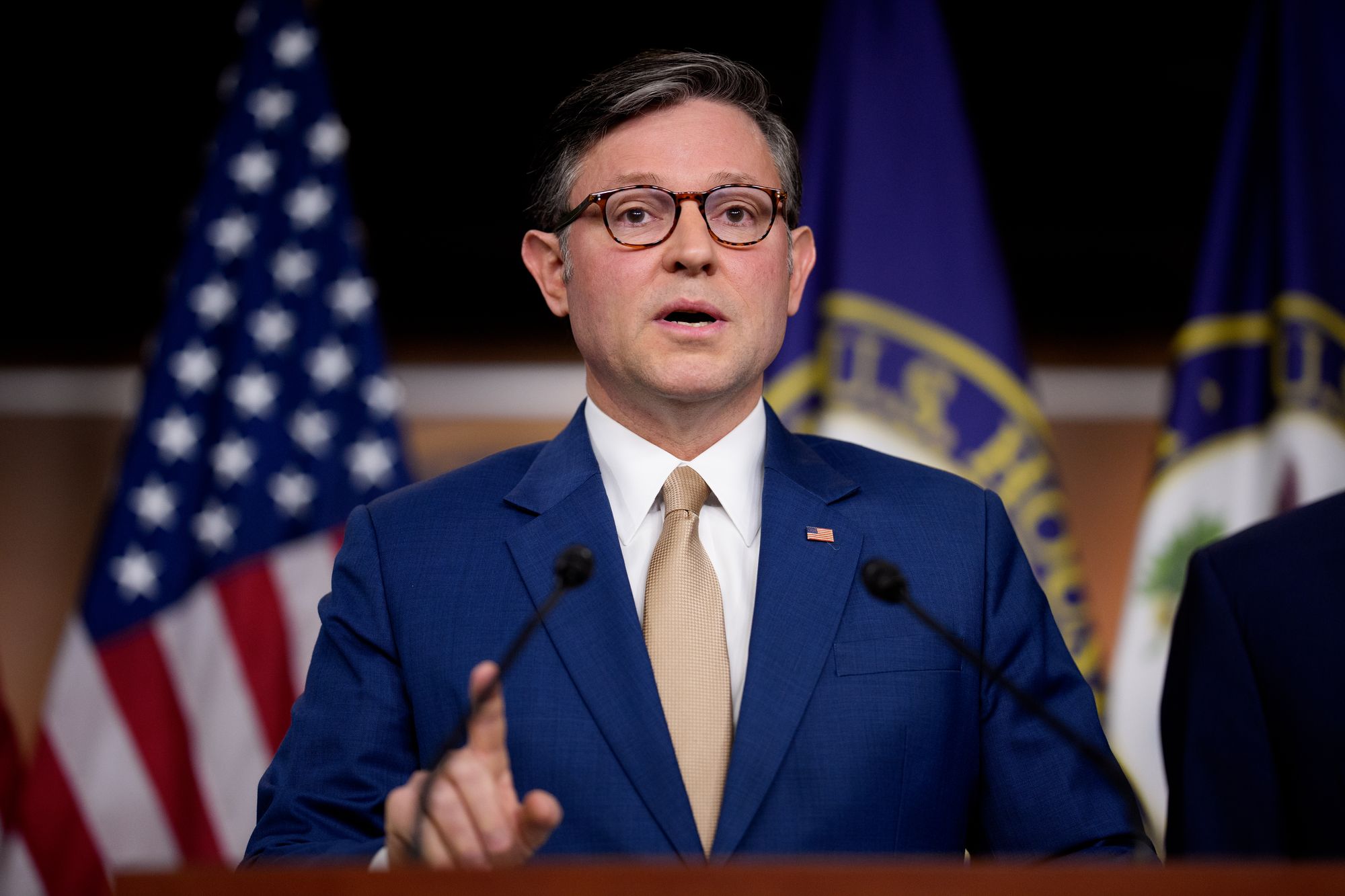 Speaker Mike Johnson brushed off Marjorie Taylor Greene's comments criticizing him for refusing to share information about Republicans plans to make healthcare more affordable