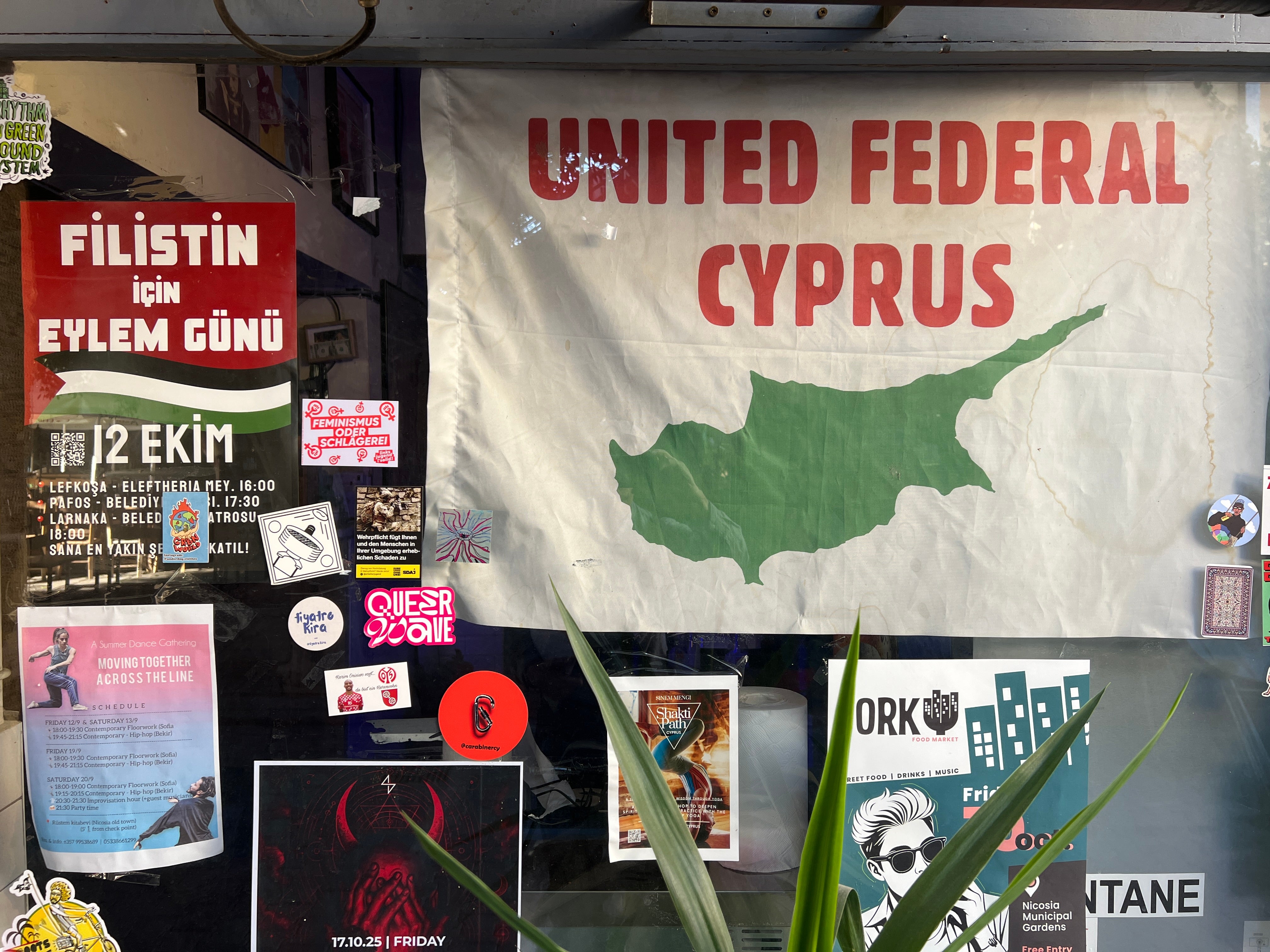Banner in the Hoi Polloi pub in the northern part of Nicosia