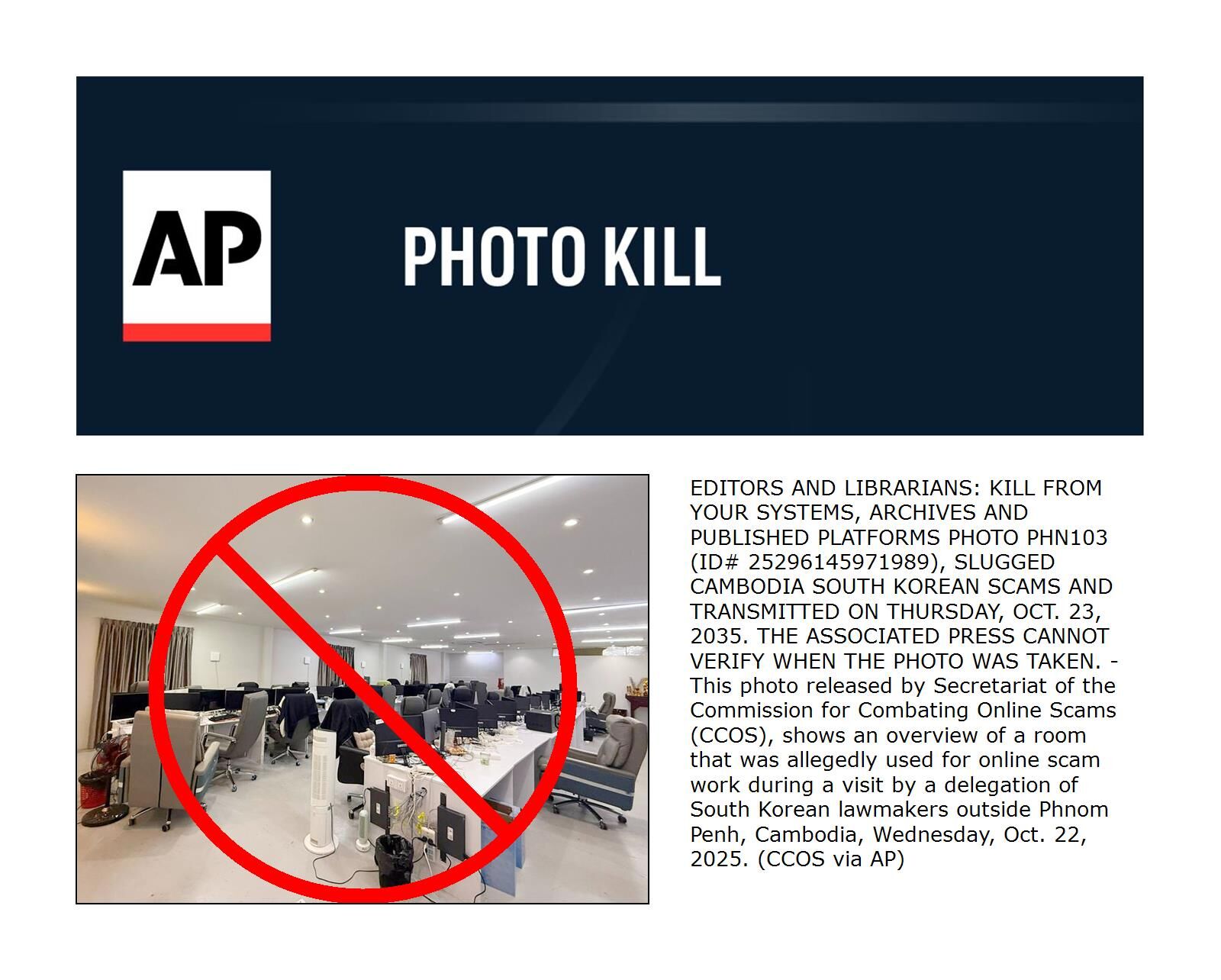 PHOTO KILL Cambodia South Korean Scams