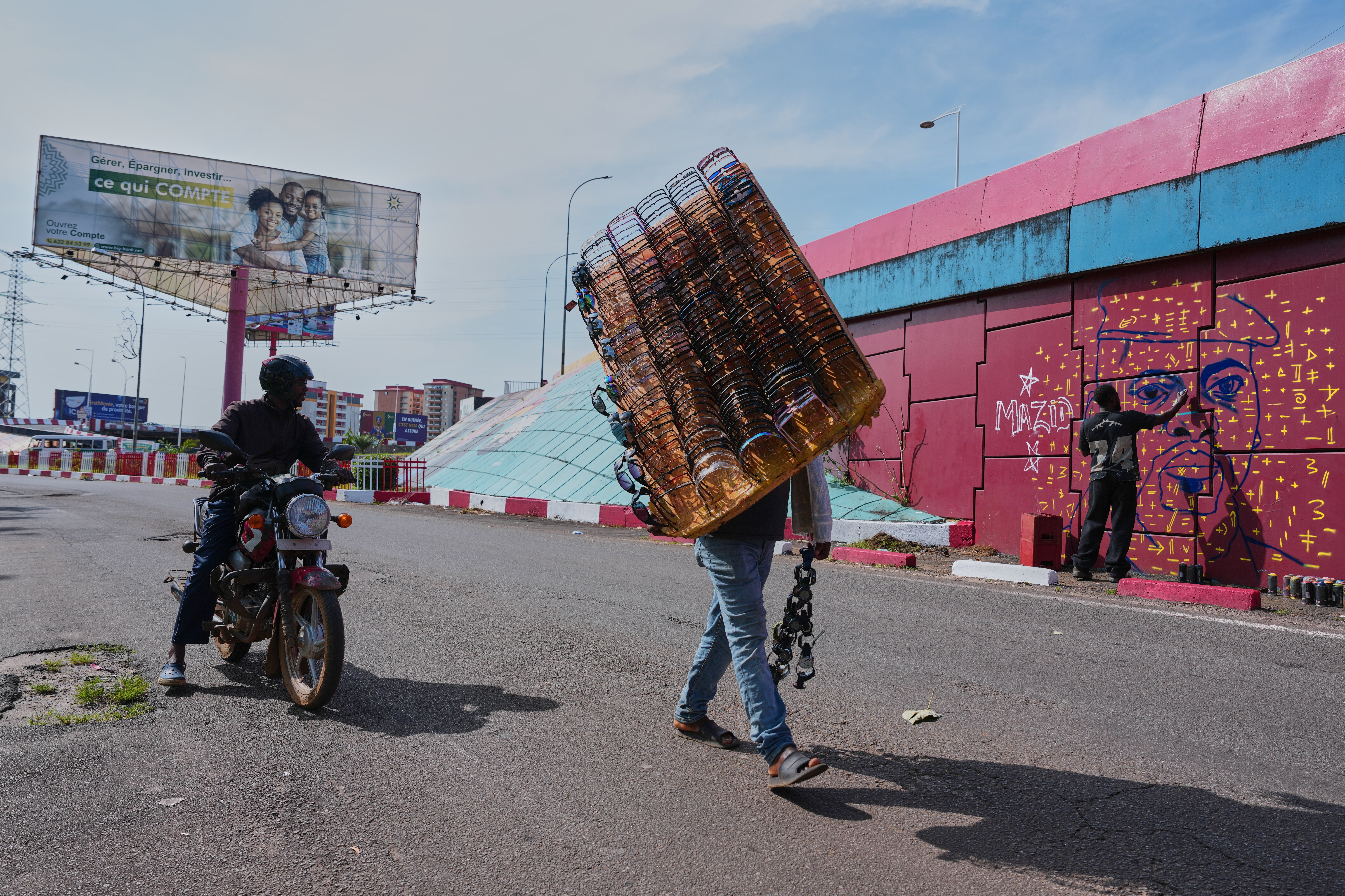APTOPIX Guinea Graffiti