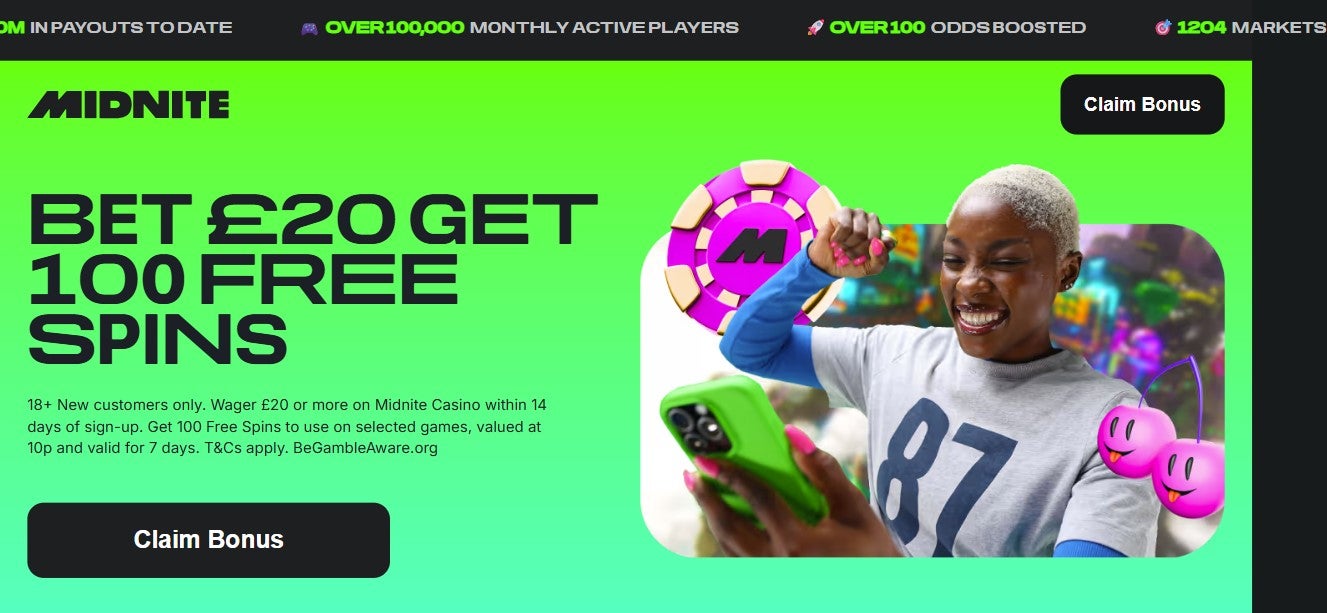 The Midnite welcome offer is also available for new customers on the app