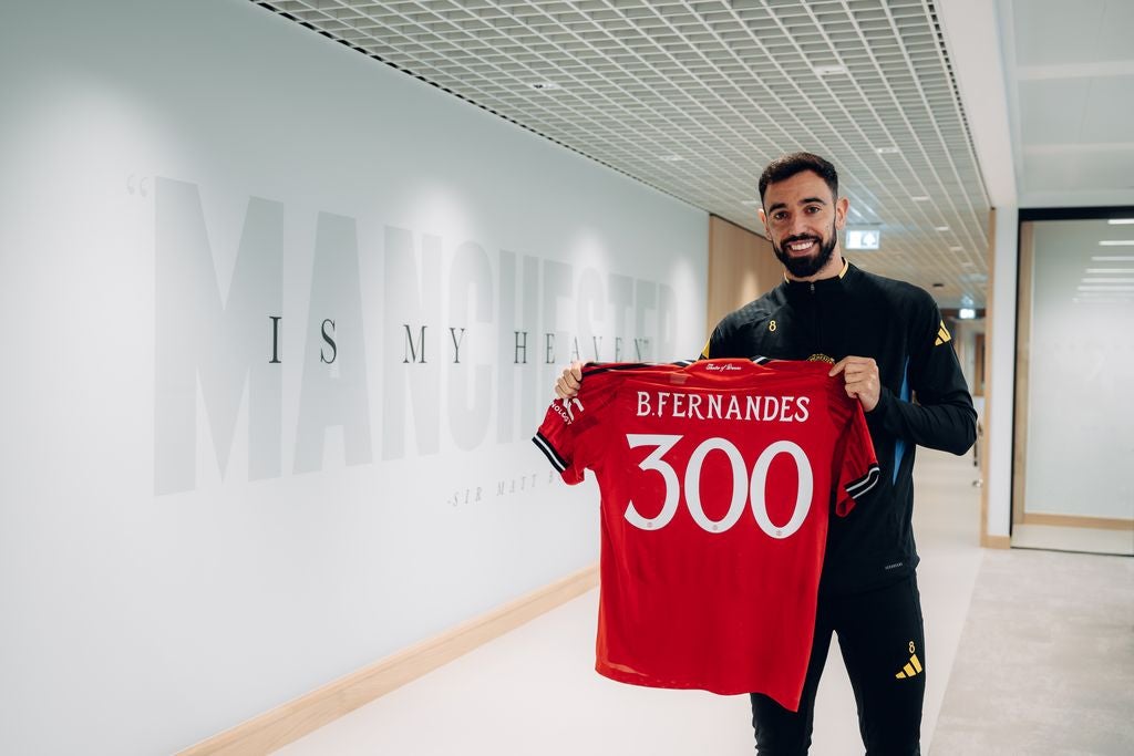Bruno Fernandes will make his 300th appearance for Man Utd this weekend