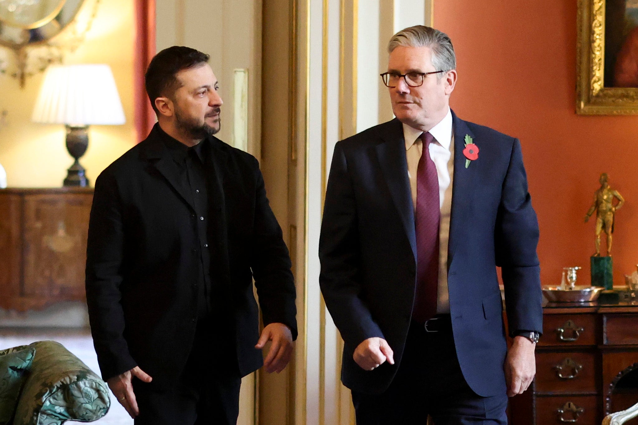 Volodymyr Zelensky and Keir Starmer during a London meeting in October