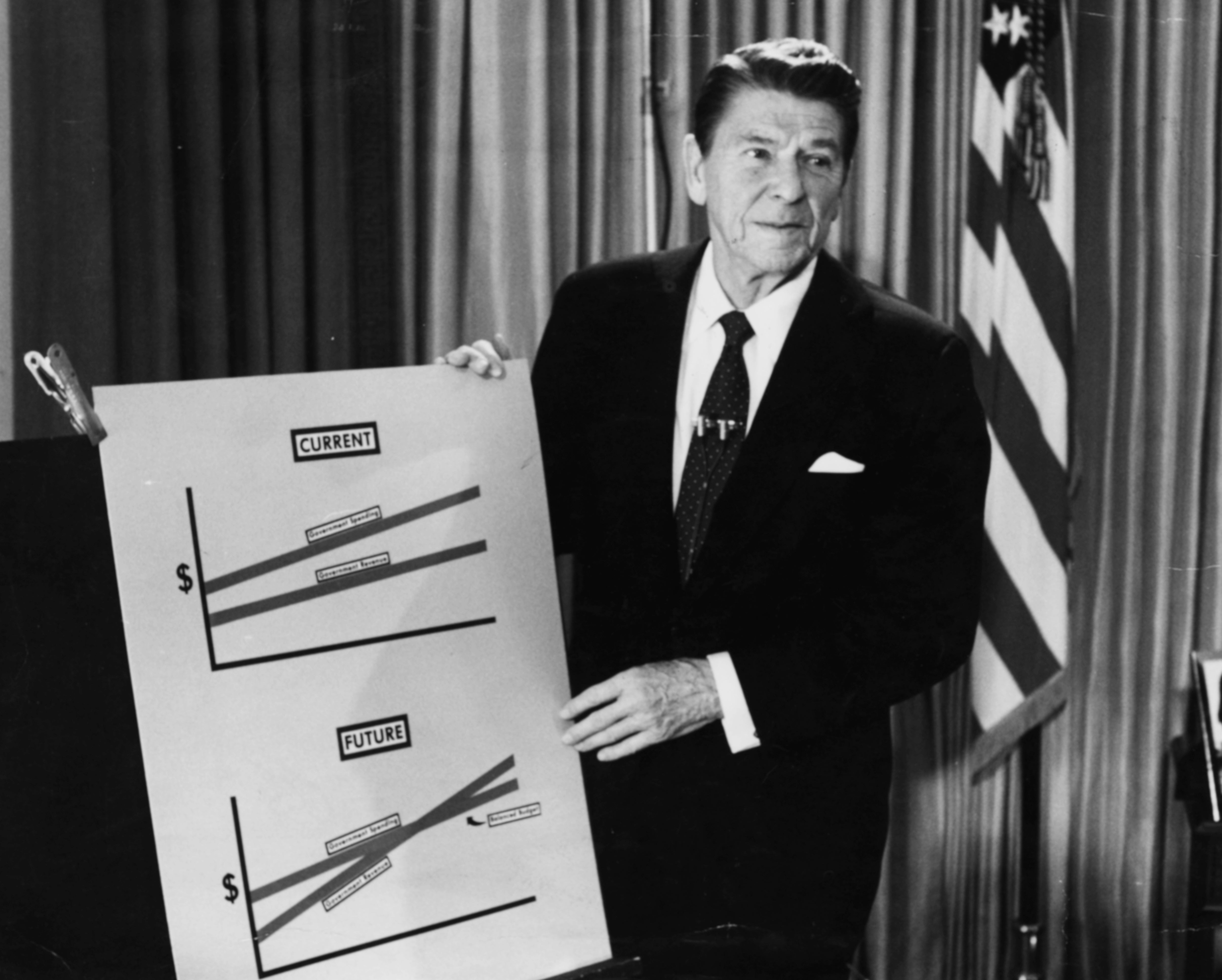 Reagan explaining his budget in 1981