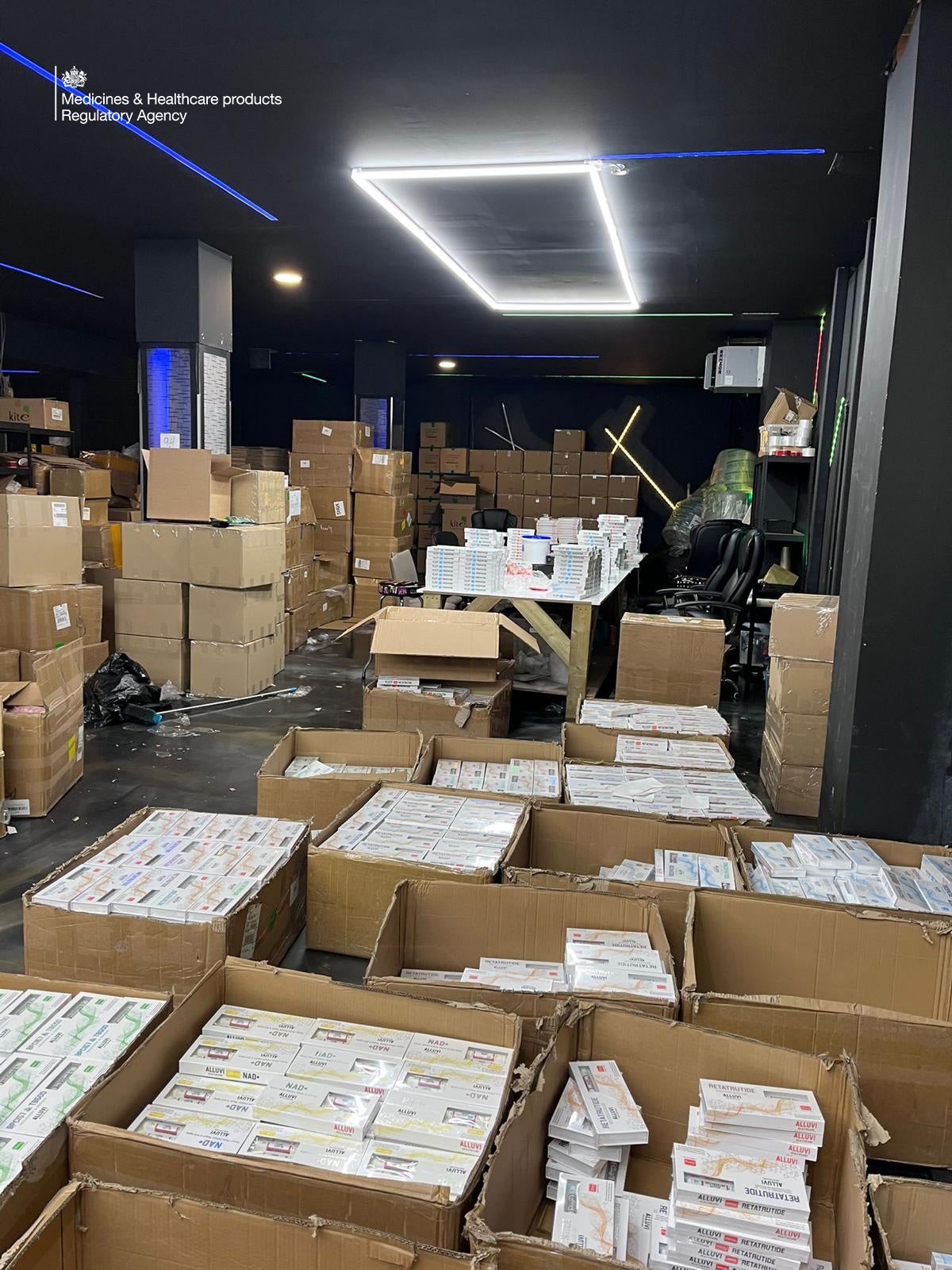 Tens of thousands of empty weight loss pens ready to be filled, raw chemical ingredients and more than 2,000 unlicensed retatrutide and tirzepatide pens awaiting dispatch to customers were seized