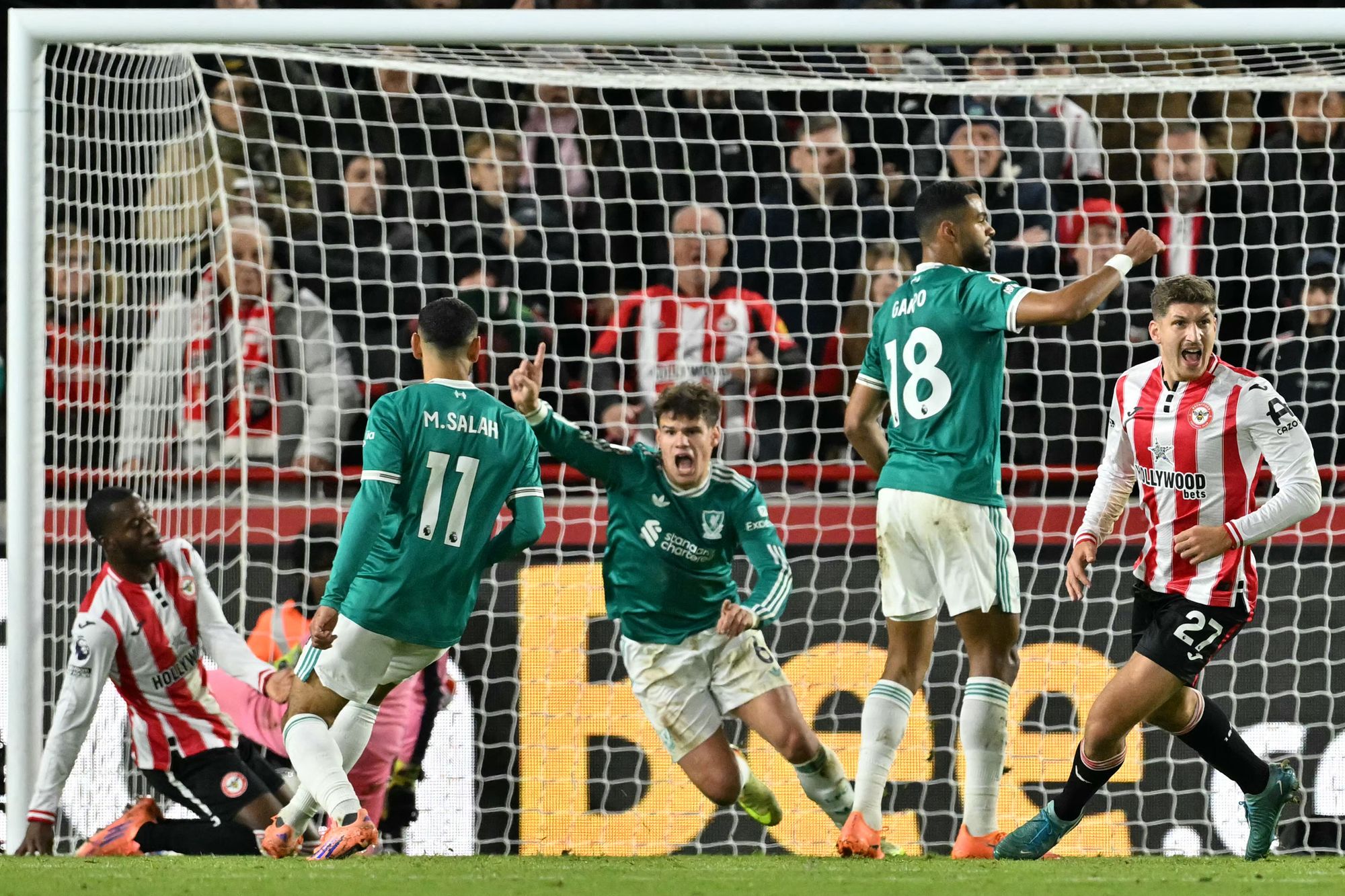 Milos Kerkez pulled one back for Liverpool before half time