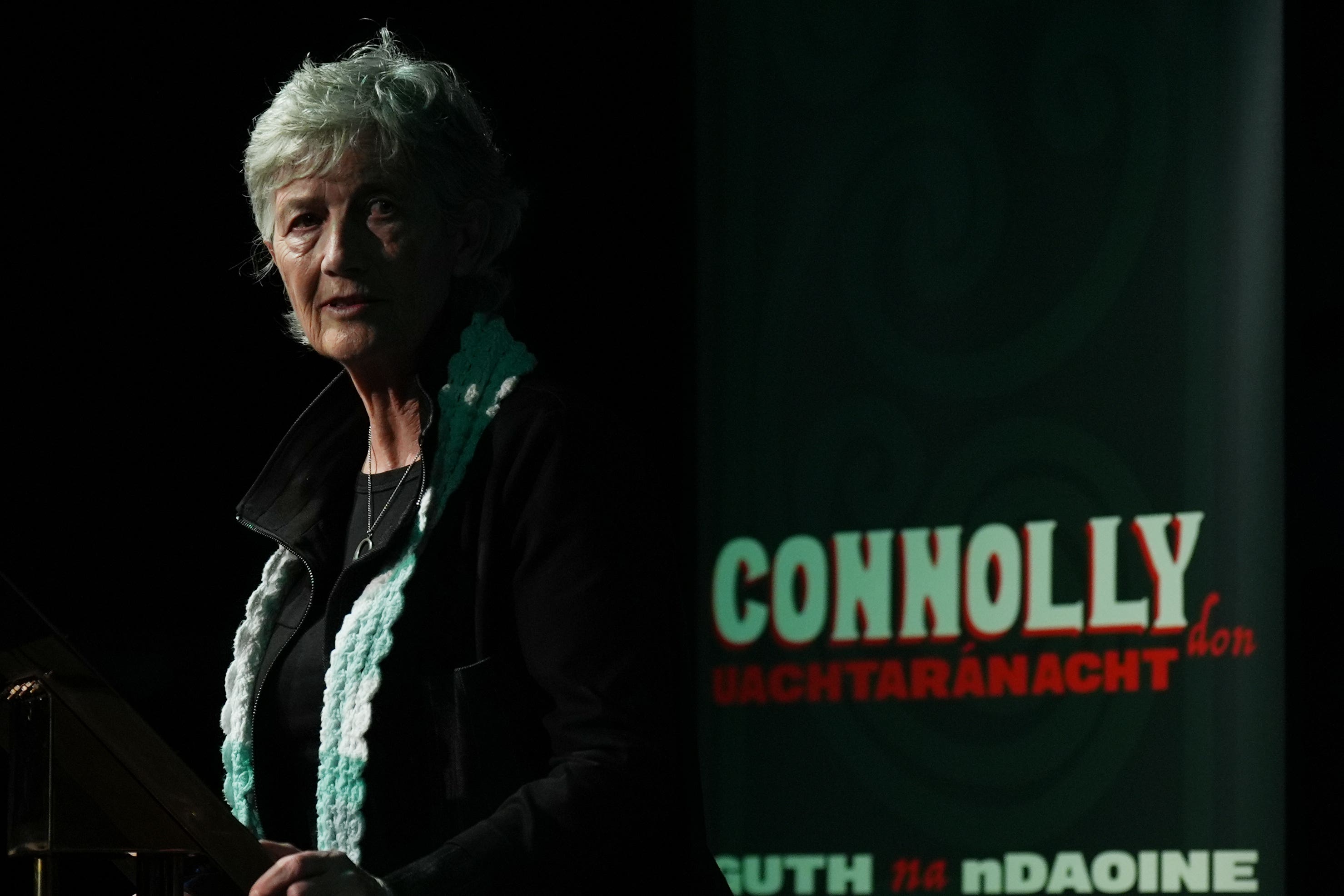 Catherine Connolly at her campaign launch (PA)