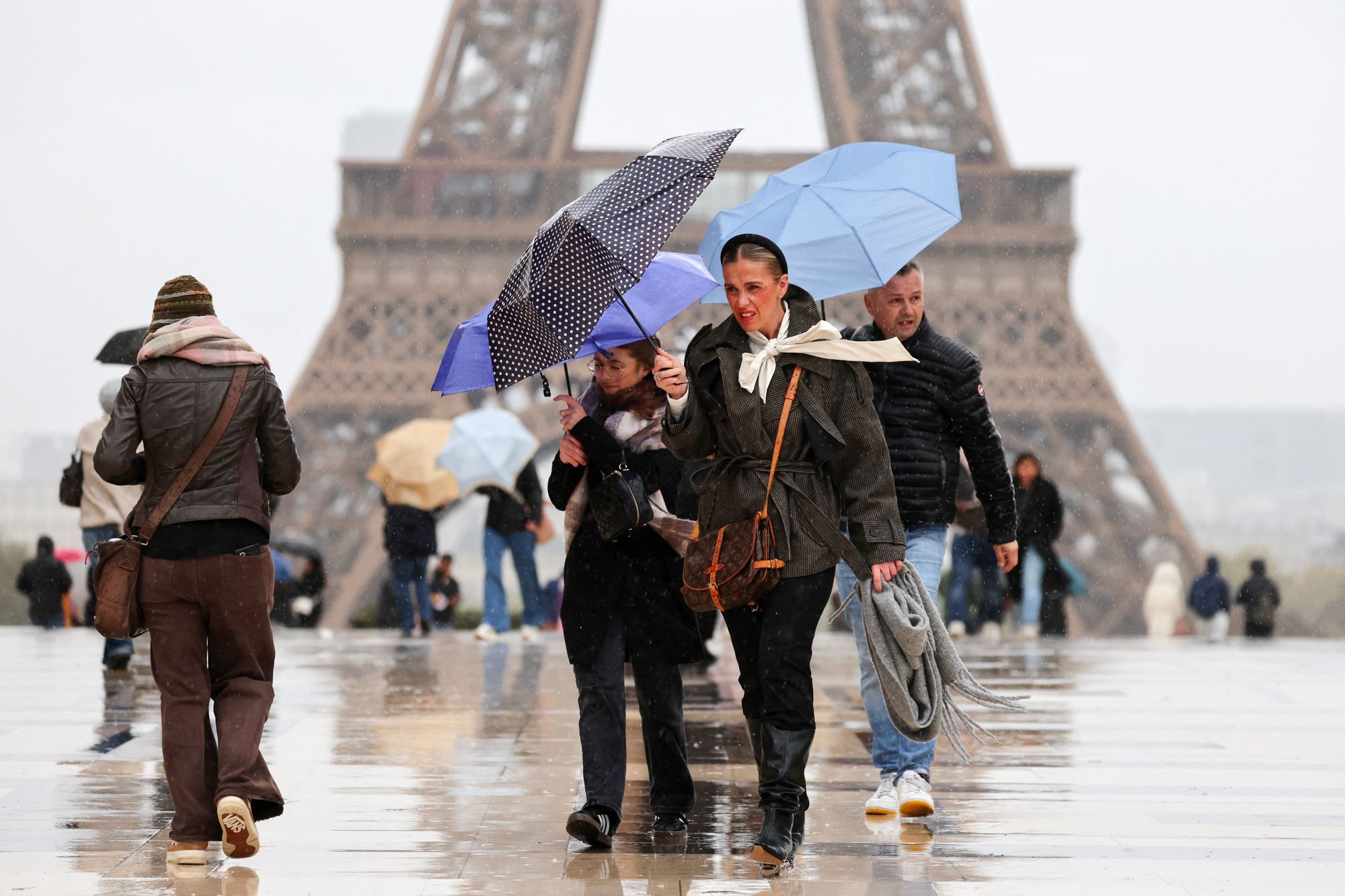 Storm Benjamin also hit France, with heavy winds sweeping through northeastern Paris and damaging buildings