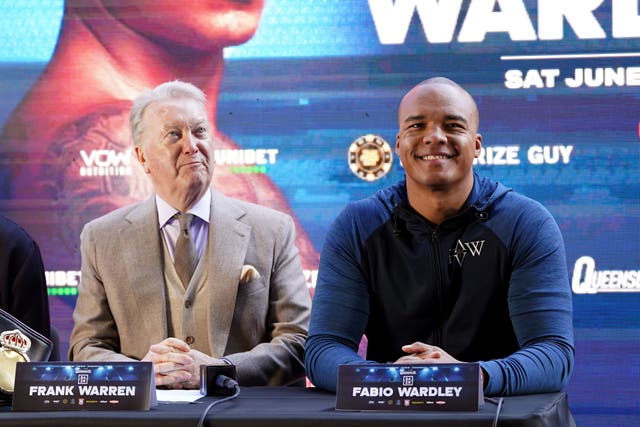 <p>Fabio Wardley (right) with Frank Warren, who also promotes Tyson Fury</p>