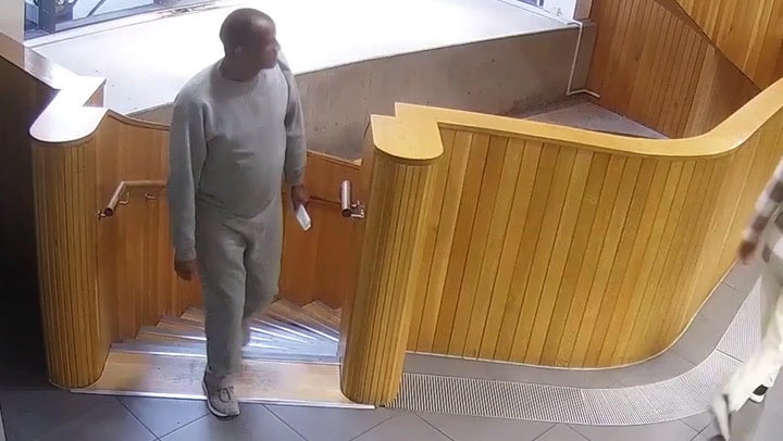 CCTV shows sex offender Hadush Kebatu inside a library after his release