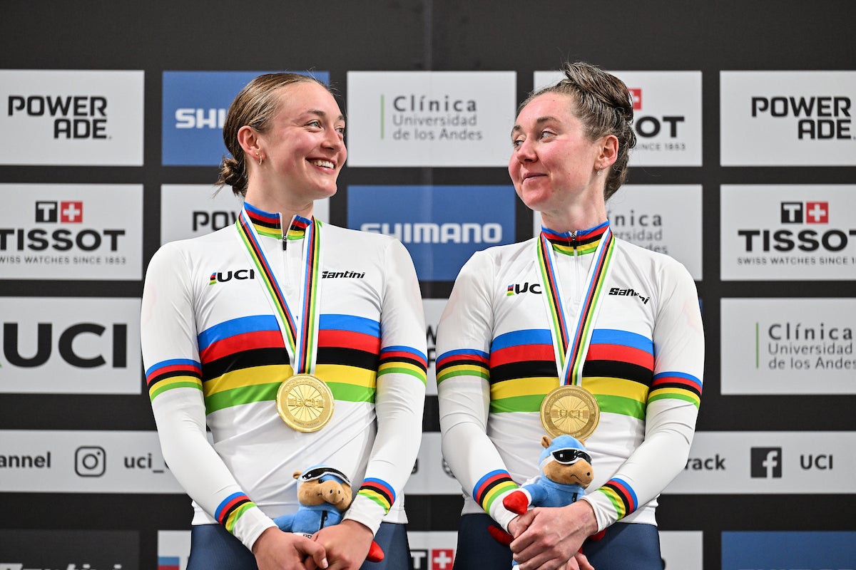 <p>Katie Archibald and Maddie Leech took an impressive victory in the Madison</p>