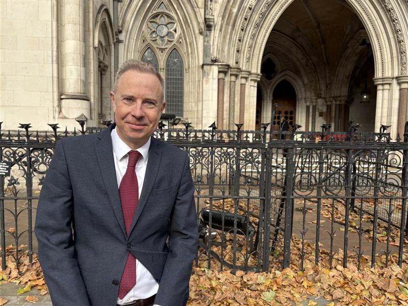 Richard Taylor outside the Royal Courts of Justice in London on Monday