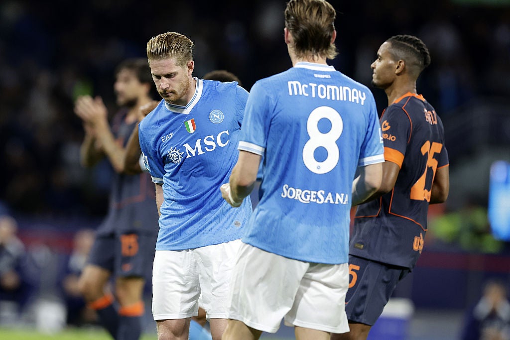 Kevin De Bruyne did not celebrate scoring against Inter and required assistance leaving the pitch