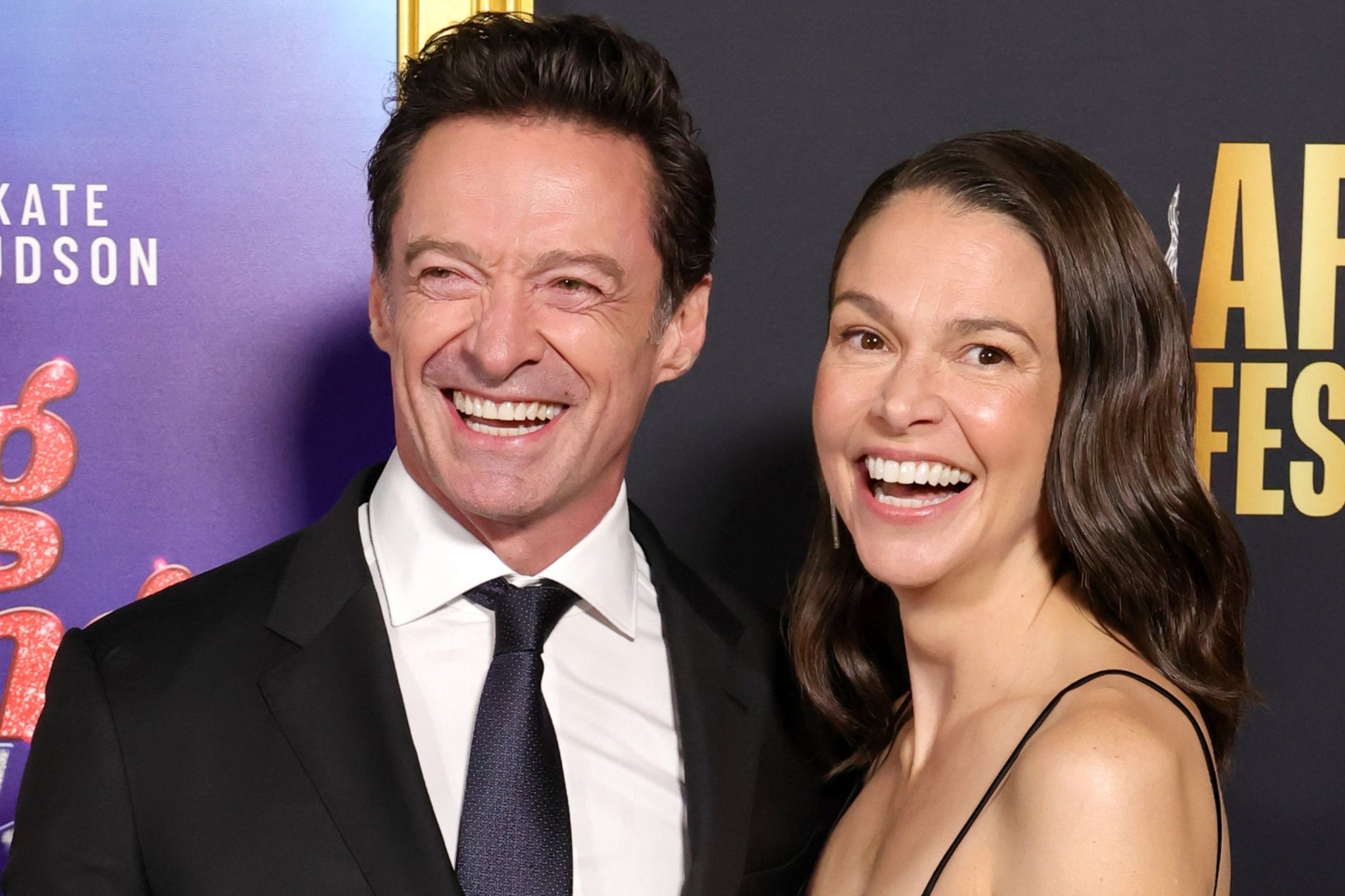 Hugh Jackman and Sutton Foster posed at the AFI FEST in Los Angeles on Sunday