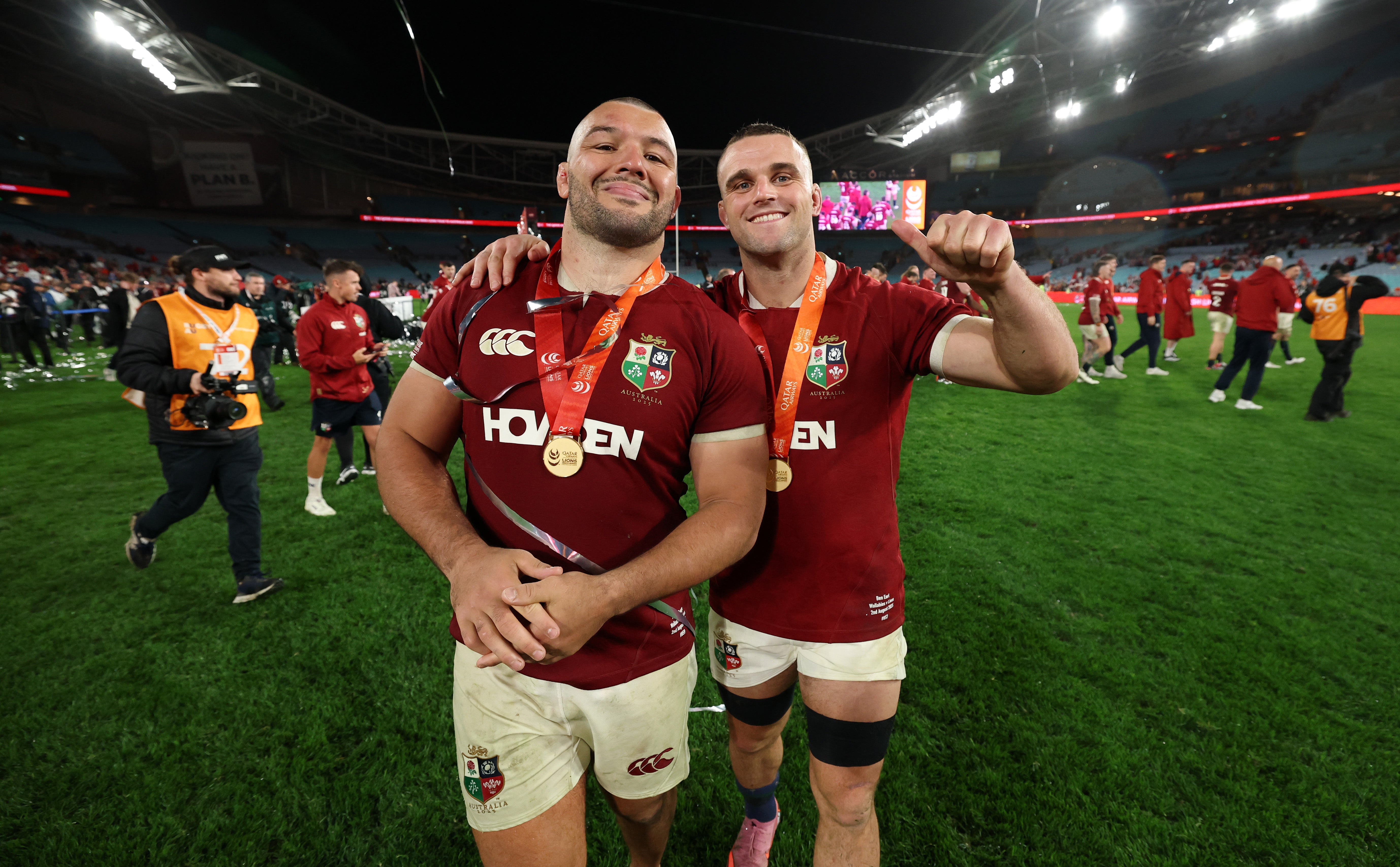 Ben Earl (right) says the Lions helped remind him why he loves rugby
