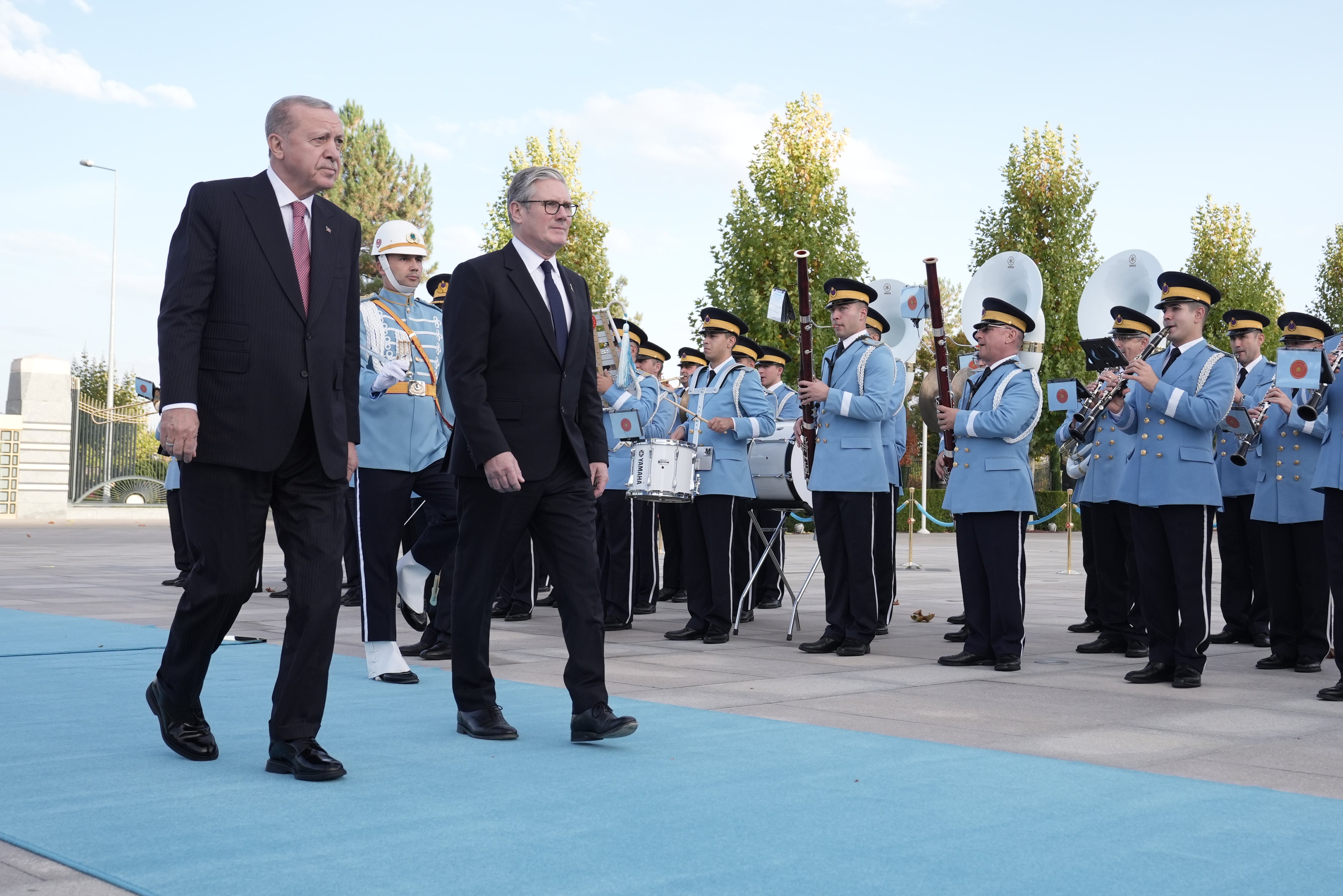 Starmer, pictured with President Erdogan, left, said the deal also represented a boost for Nato security