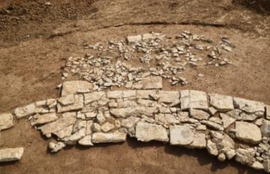 Section of stone wall unearthed in Bavaria