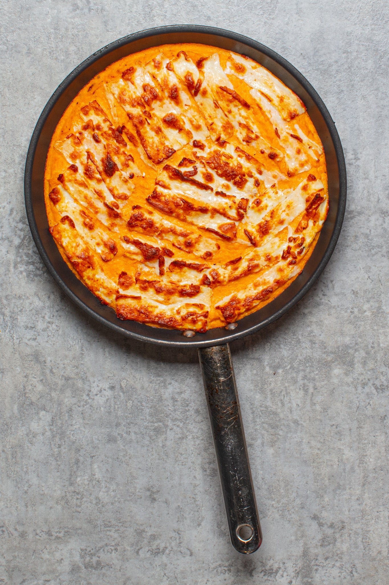 A sweet-and-savoury twist on a classic, crowned with golden halloumi