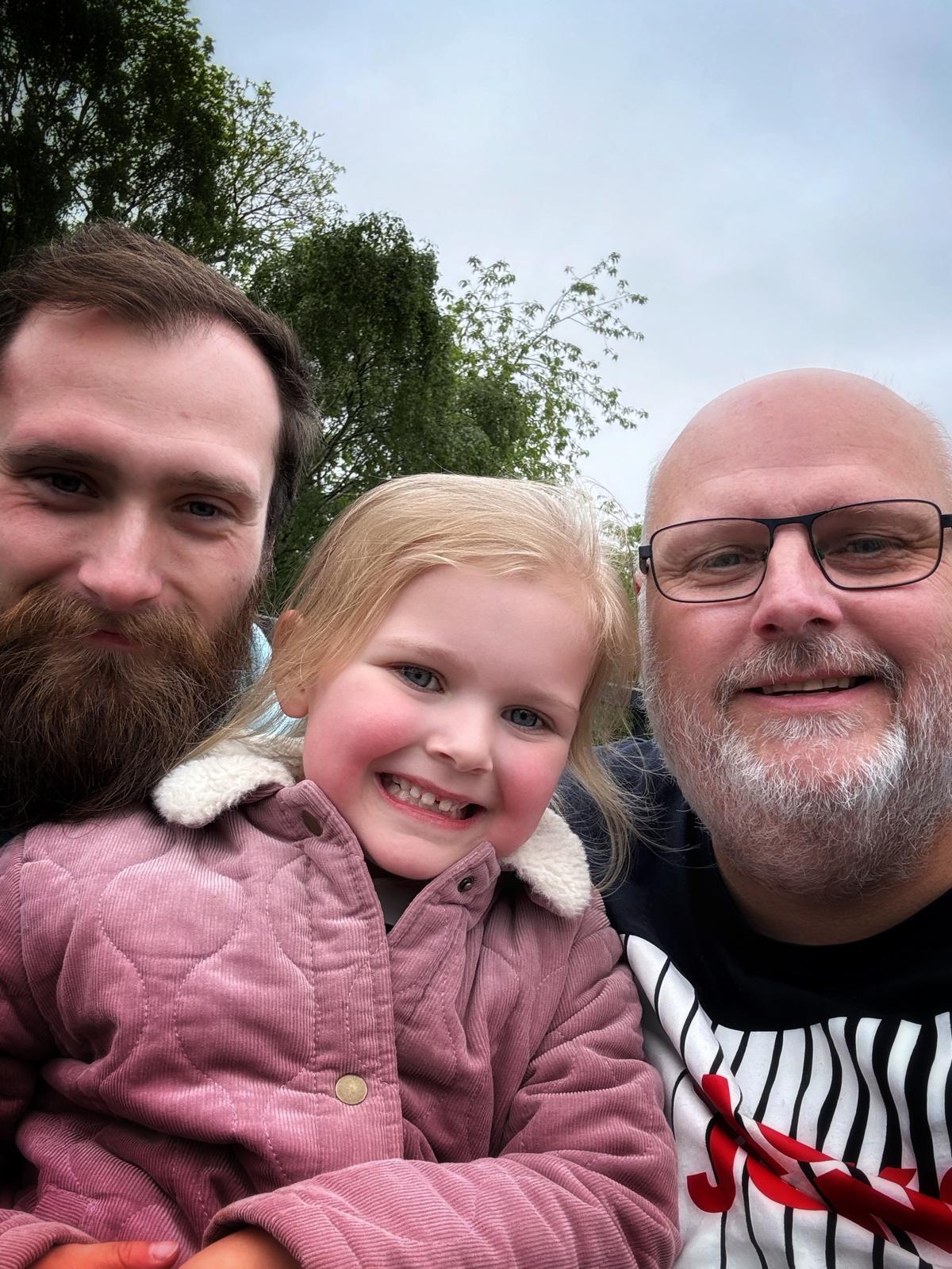 Mr Spurr pictured at his heaviest with his son Josh and granddaughter Hailey