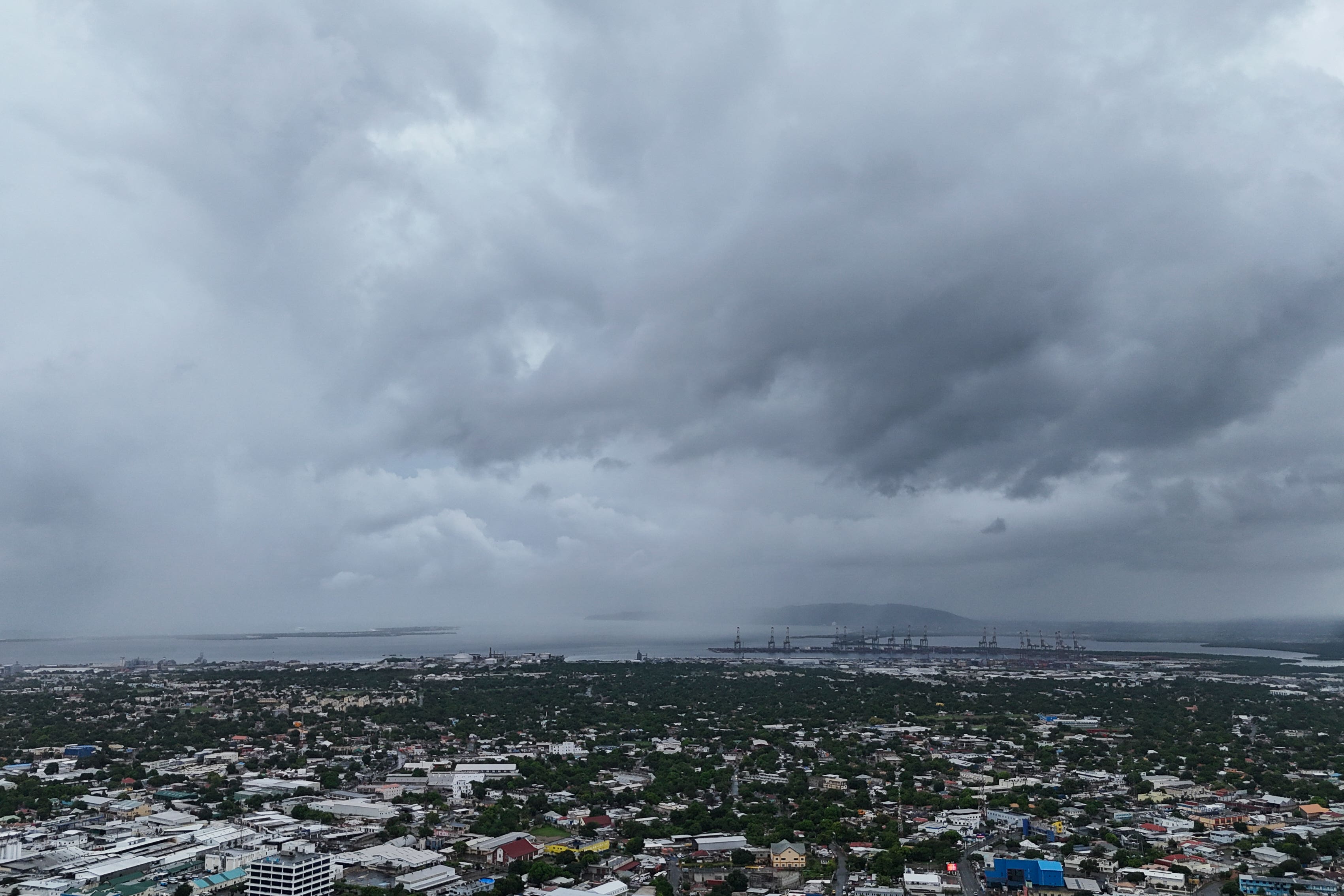 Clouds cover Kingston, Jamaica, ahead of the forecast arrival of Hurricane Melissa (Matias Delacroix/AP/PA)