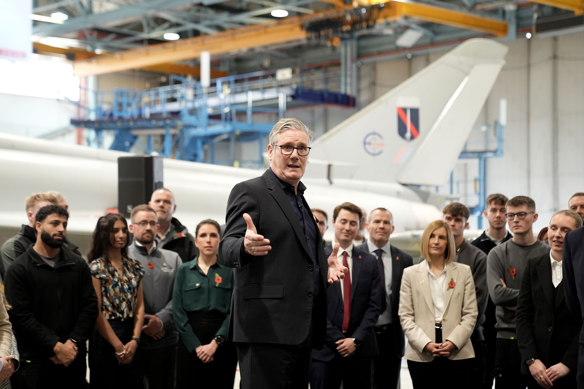 Keir Starmer during a visit to BAE Systems in Lancashire on Tuesday