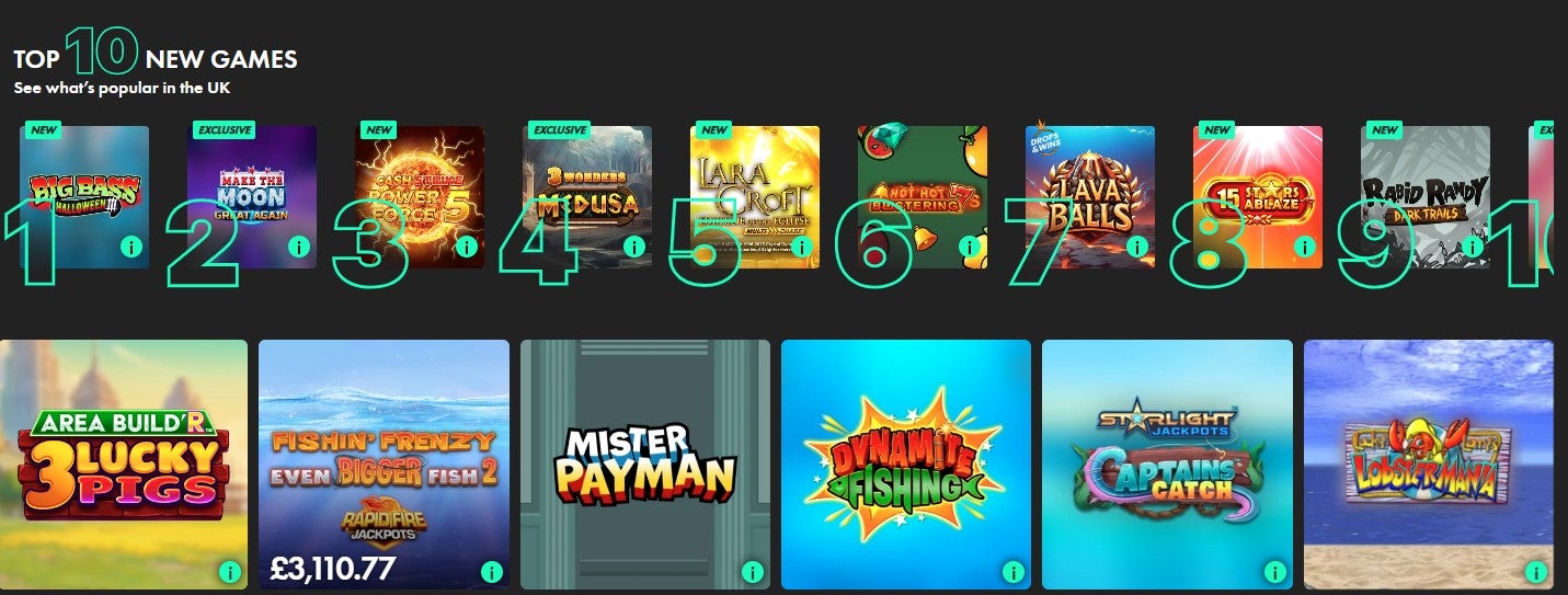 Bet365 regularly refresh its line up of the best online slots