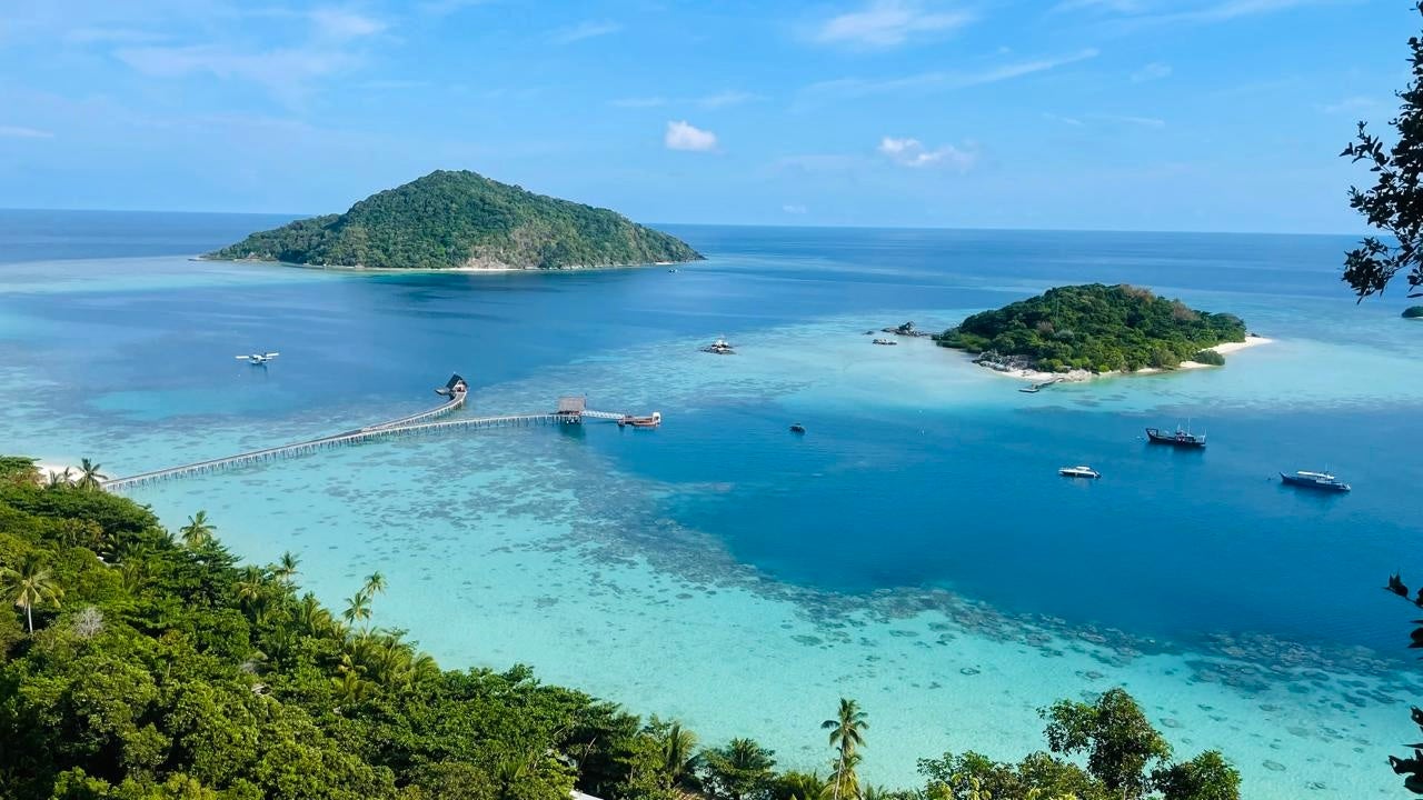 The pier at Bawah was painstakingly built by specialist divers to ensure that the surrounding coral reefs were not disturbed